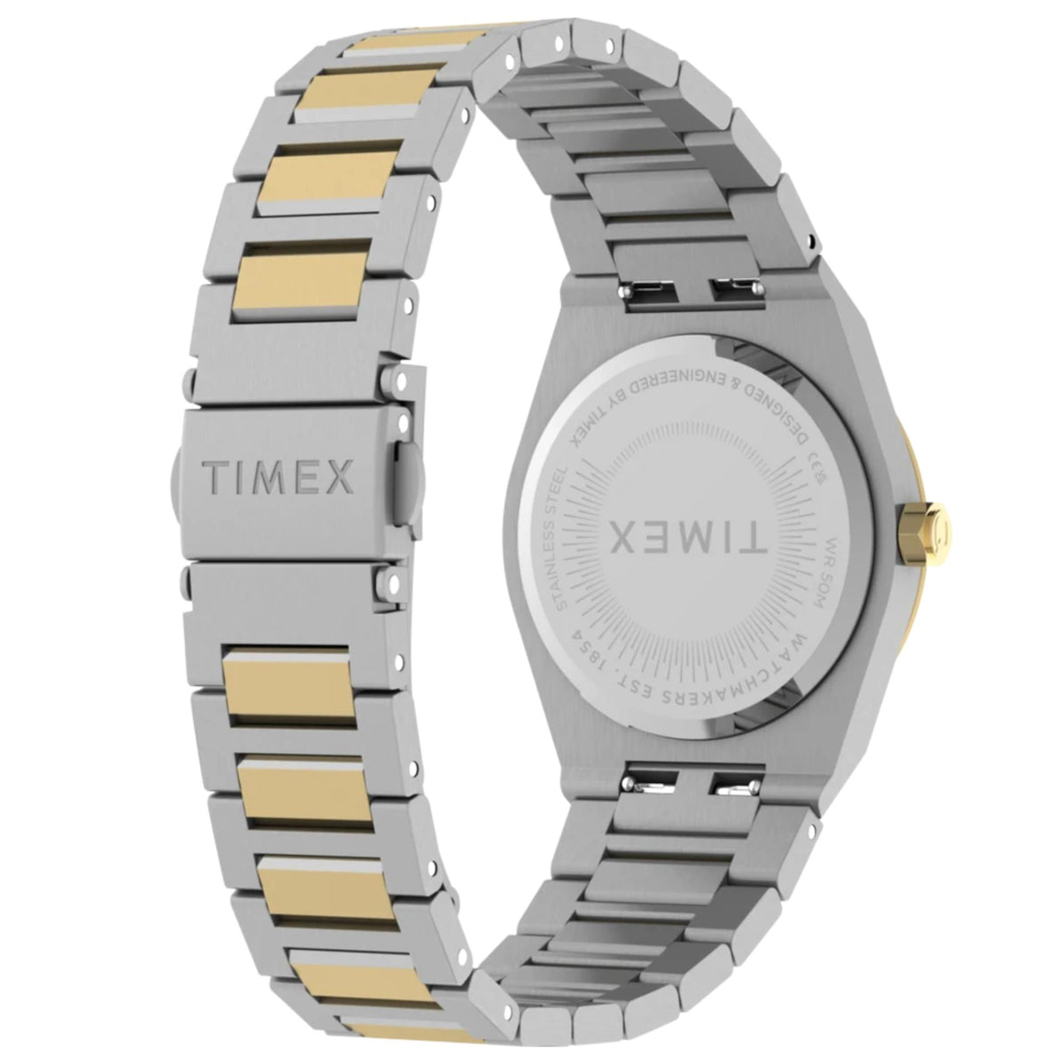 Timex Q Timex Marbella 34mm Silver Dial Two-Tone Steel Ladies Quartz Watch TW2Y81900