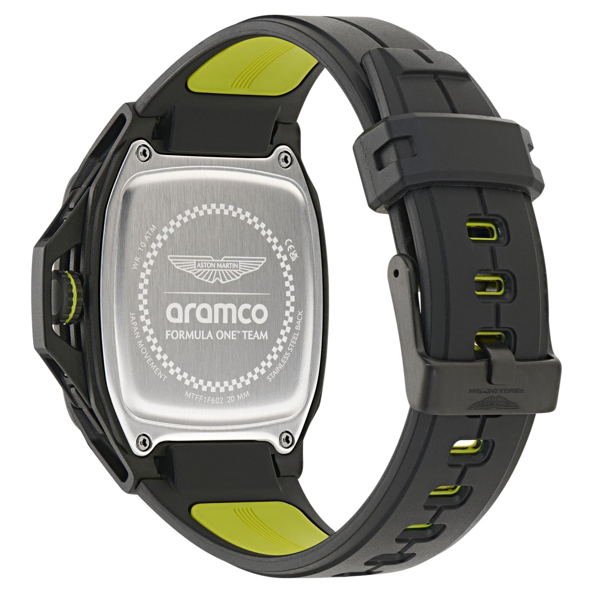Aston Martin Aramco Formula One Team FLK 47mm Black Dial Silicone Mens Quartz Watch MTFF1F602