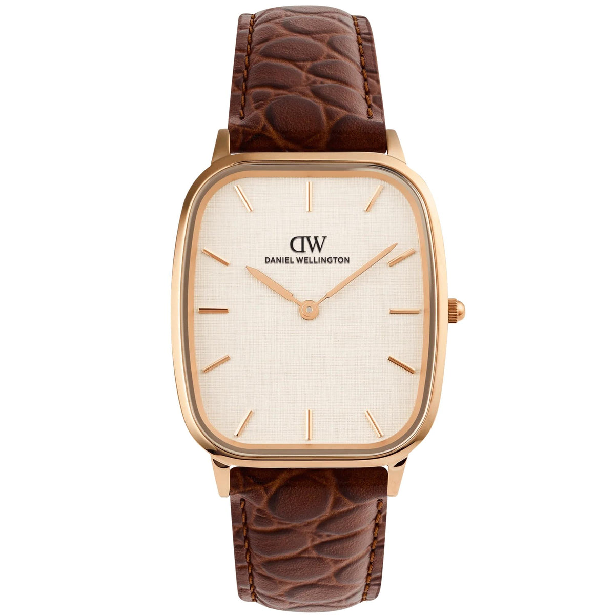 Daniel Wellington Marlon 32mm Rose Gold Dial Rose Gold-Tone Steel Leather Ladies Quartz Watch DW00100955