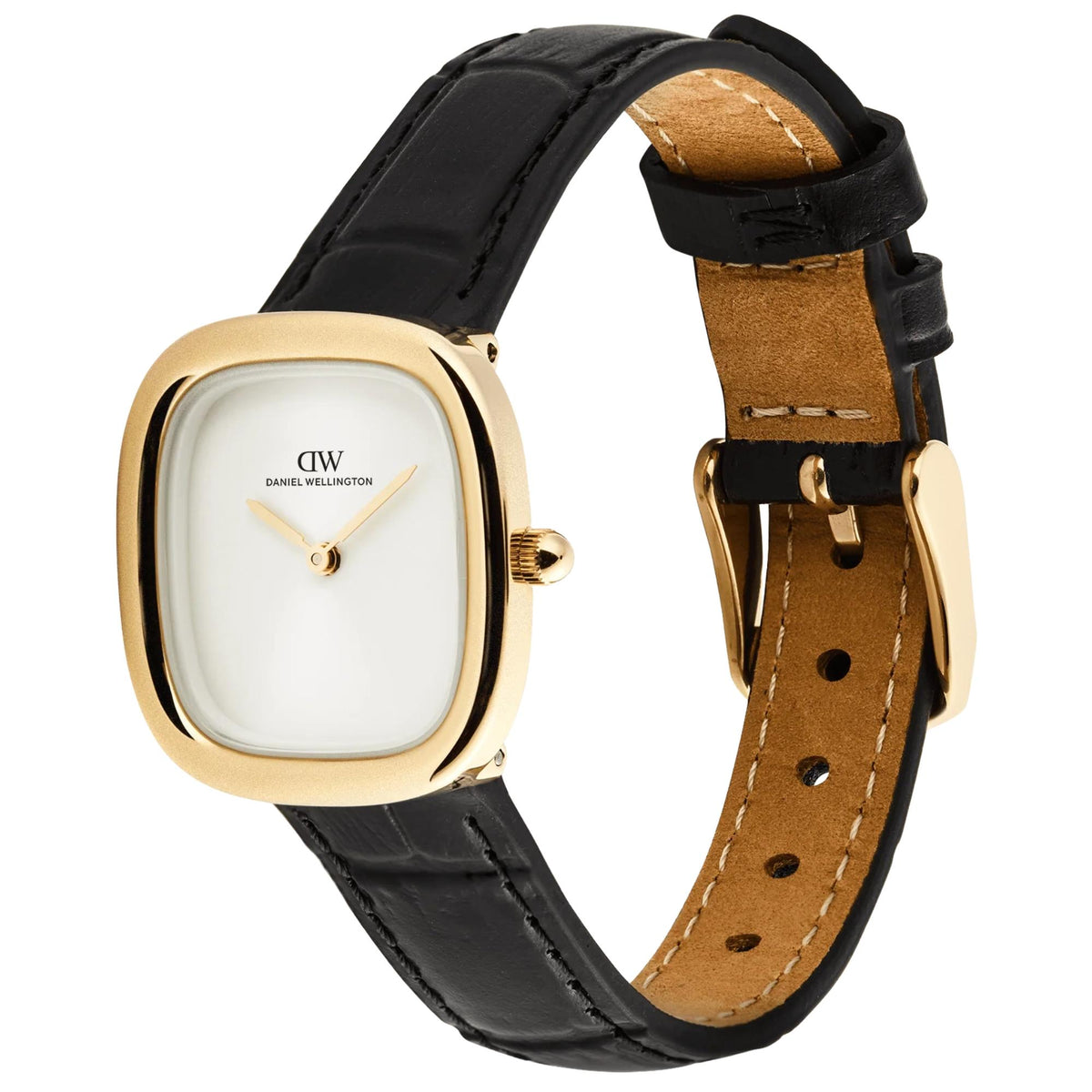 Daniel Wellington Margot 24mm White Dial Yellow Gold-Tone Steel Leather Ladies Quartz Watch DW00100969
