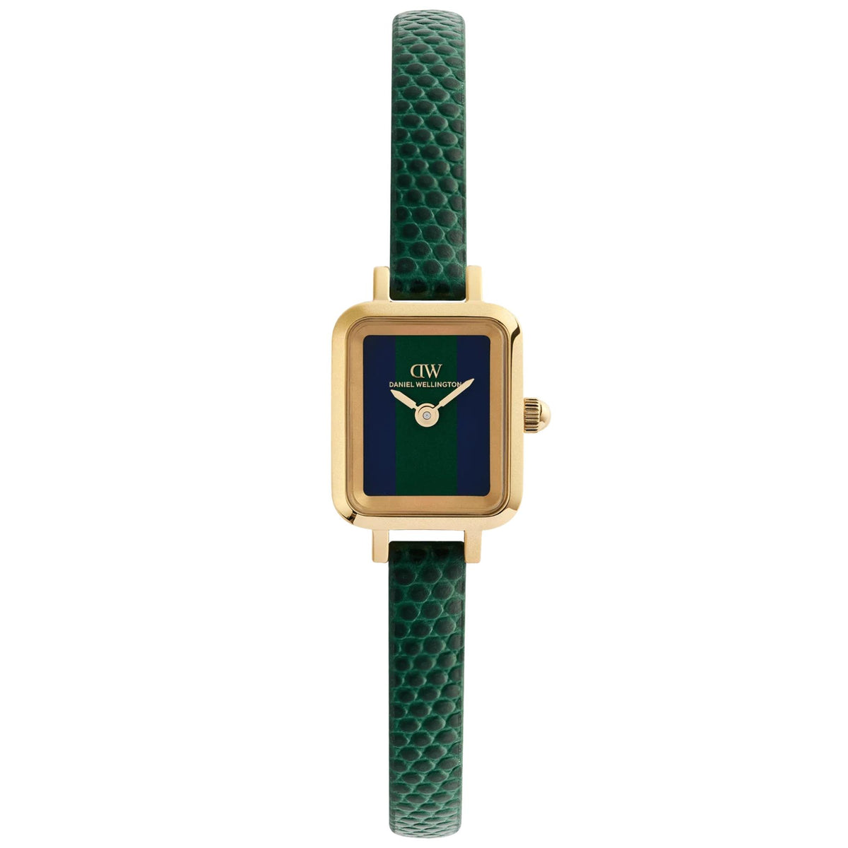 Daniel Wellington Quadro 15.4mm Two-Tone Dial Yellow Gold-Tone Steel Leather Ladies Quartz Watch DW00100958