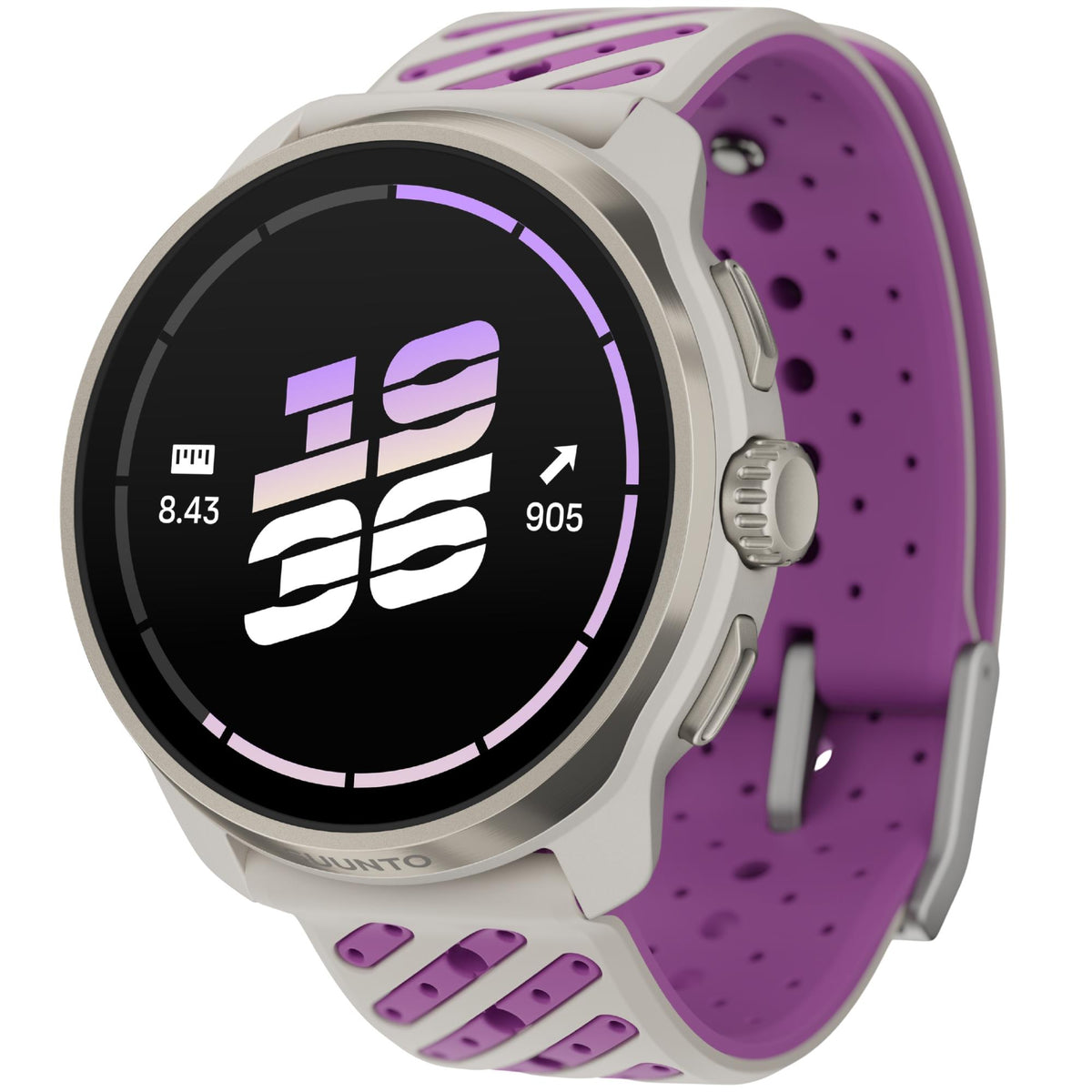 Suunto Race 3S 46mm 64GB AMOLED Digital Titanium Orchid Silicone Smart Fitness Watch SS051647000