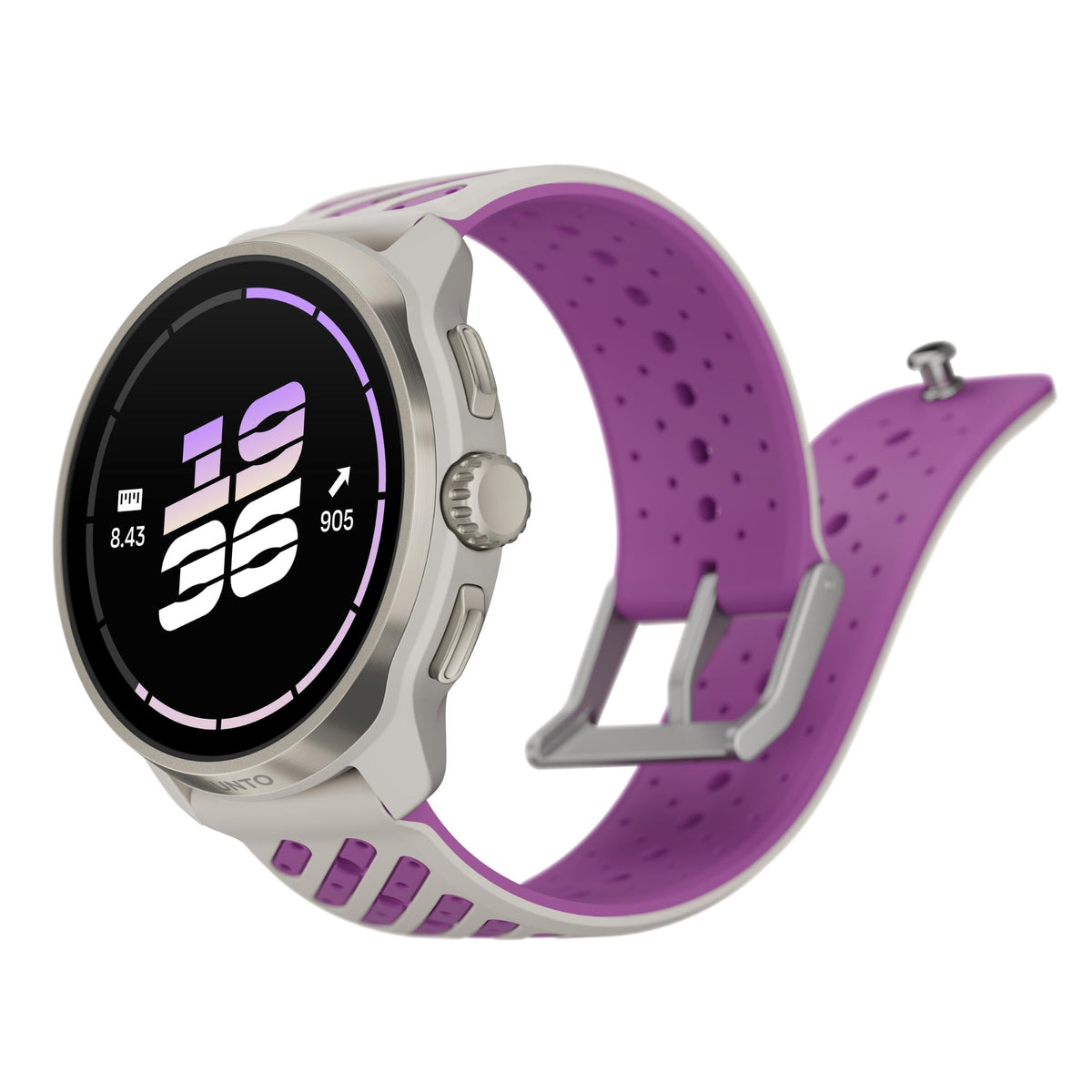 Suunto Race 3S 46mm 64GB AMOLED Digital Titanium Orchid Silicone Smart Fitness Watch SS051647000