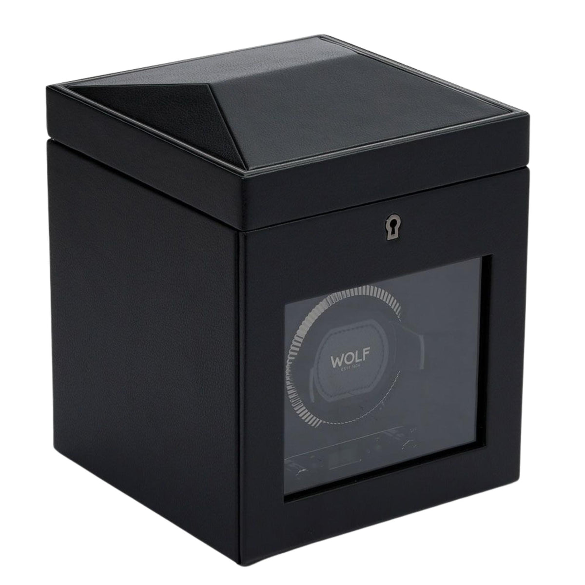 WOLF British Racing Black Single Watch Winder with Storage 792102