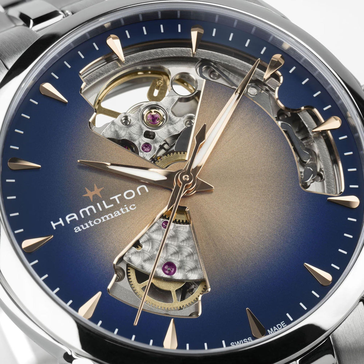 Hamilton Jazzmaster 36mm Open Heart Champagne Dial Steel Ladies Automatic Watch H32215101