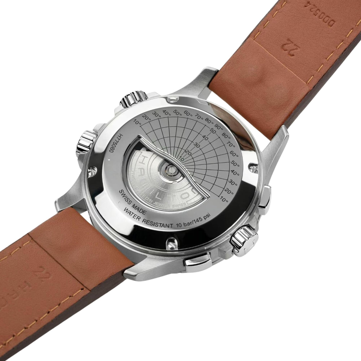 Hamilton Khaki Aviation X-Wind 44mm Chronograph Blue Dial Leather Mens Automatic Watch H77506540