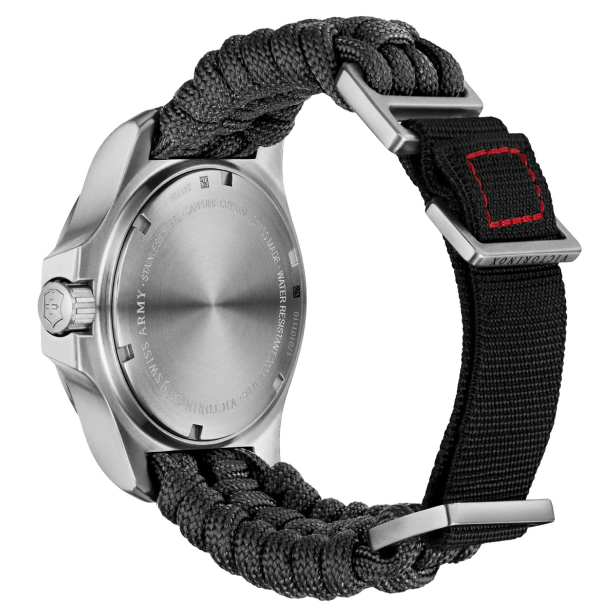 Victorinox I.N.O.X. 43mm Black Dial Paracord Mens Quartz Watch 241726