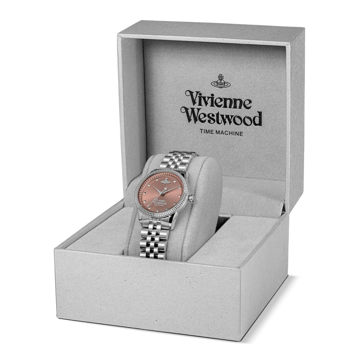 Vivienne Westwood Little Seymour 32mm Pink Dial Steel Ladies Quartz Watch VV328DPKSL