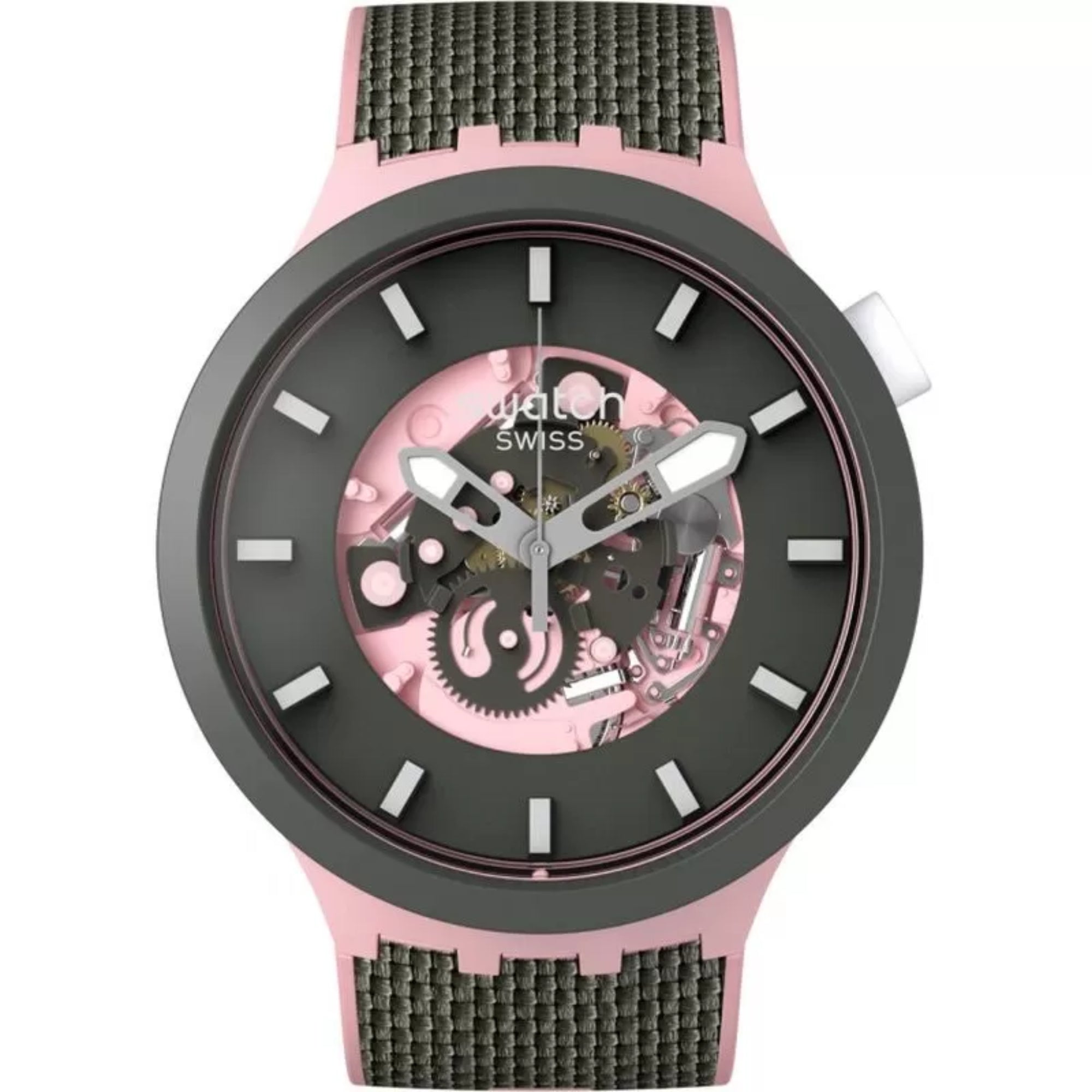 Swatch MISTY CLIFFS Big Bold Black/Pink Dial Women's Watch SB05P100
