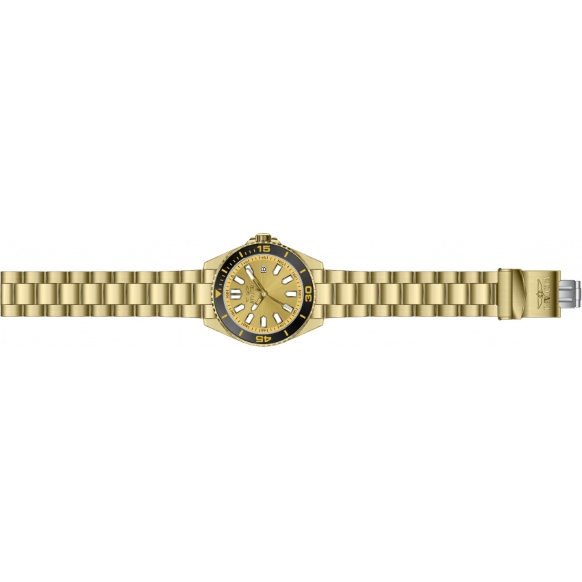 Invicta Pro Diver Quartz Gold Dial Steel Strap Men's Watch 46317