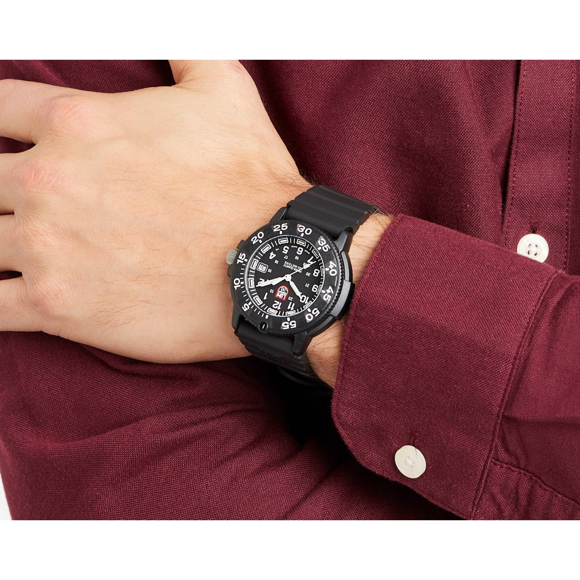 Luminox Original Navy SEAL 3000 Series Black Dial Rubber Strap Men's Watch XS.3001.F