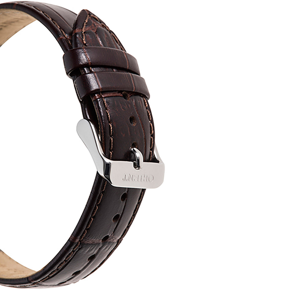 Orient Bambino Open Heart White Dial Brown Leather Strap Men’s Watch RA-AG0002S30B