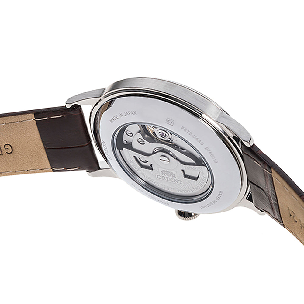 Orient Bambino Open Heart White Dial Brown Leather Strap Men’s Watch RA-AG0002S30B