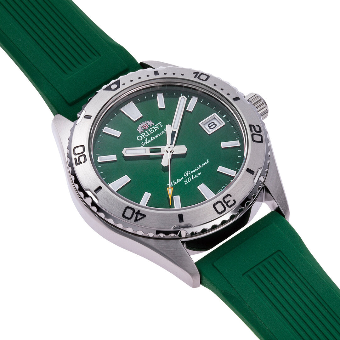 Orient Mako Automatic Green Dial Rubber Strap Unisex Dive Watch RA-AC0Q11E30B