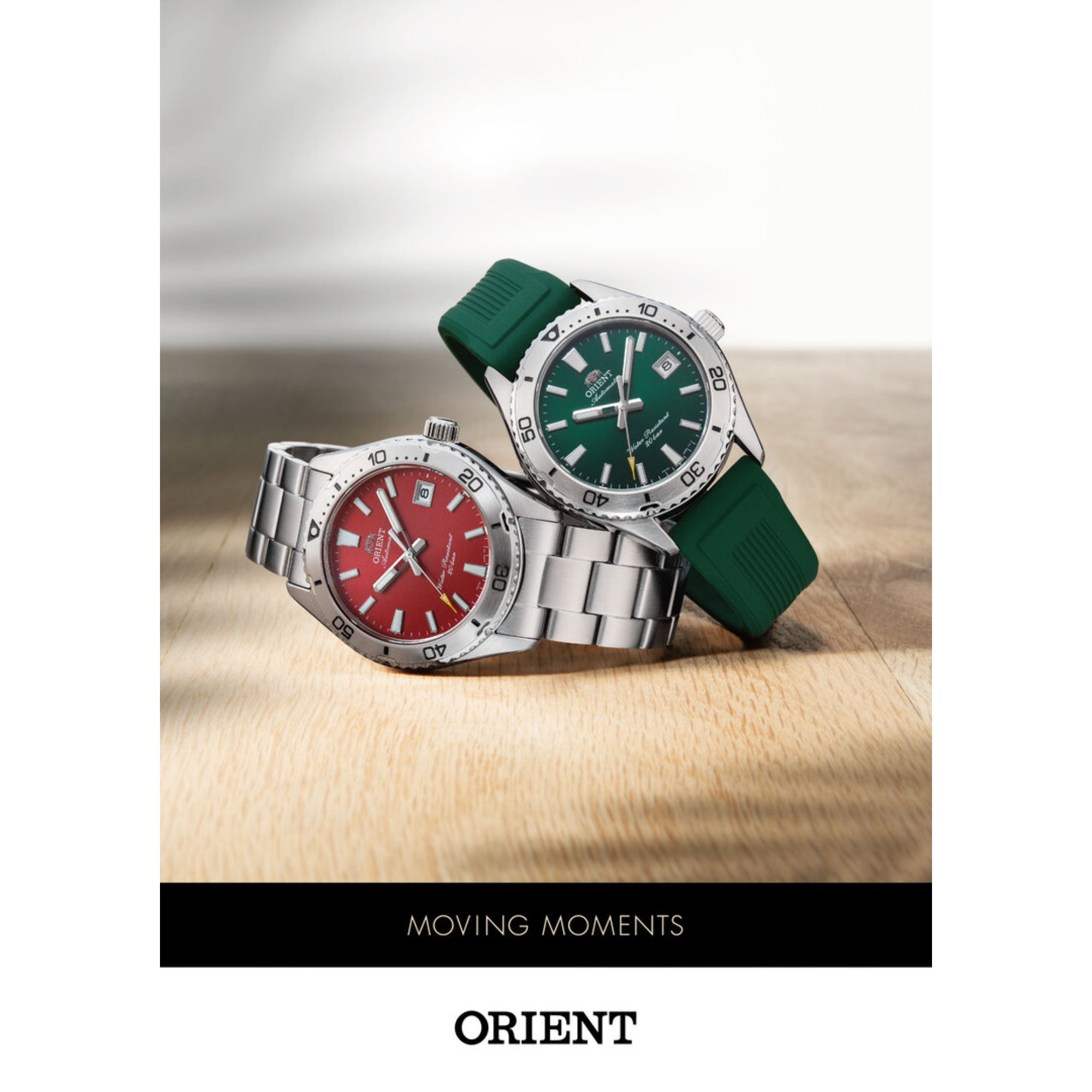 Orient Mako Automatic Green Dial Rubber Strap Unisex Dive Watch RA-AC0Q11E30B