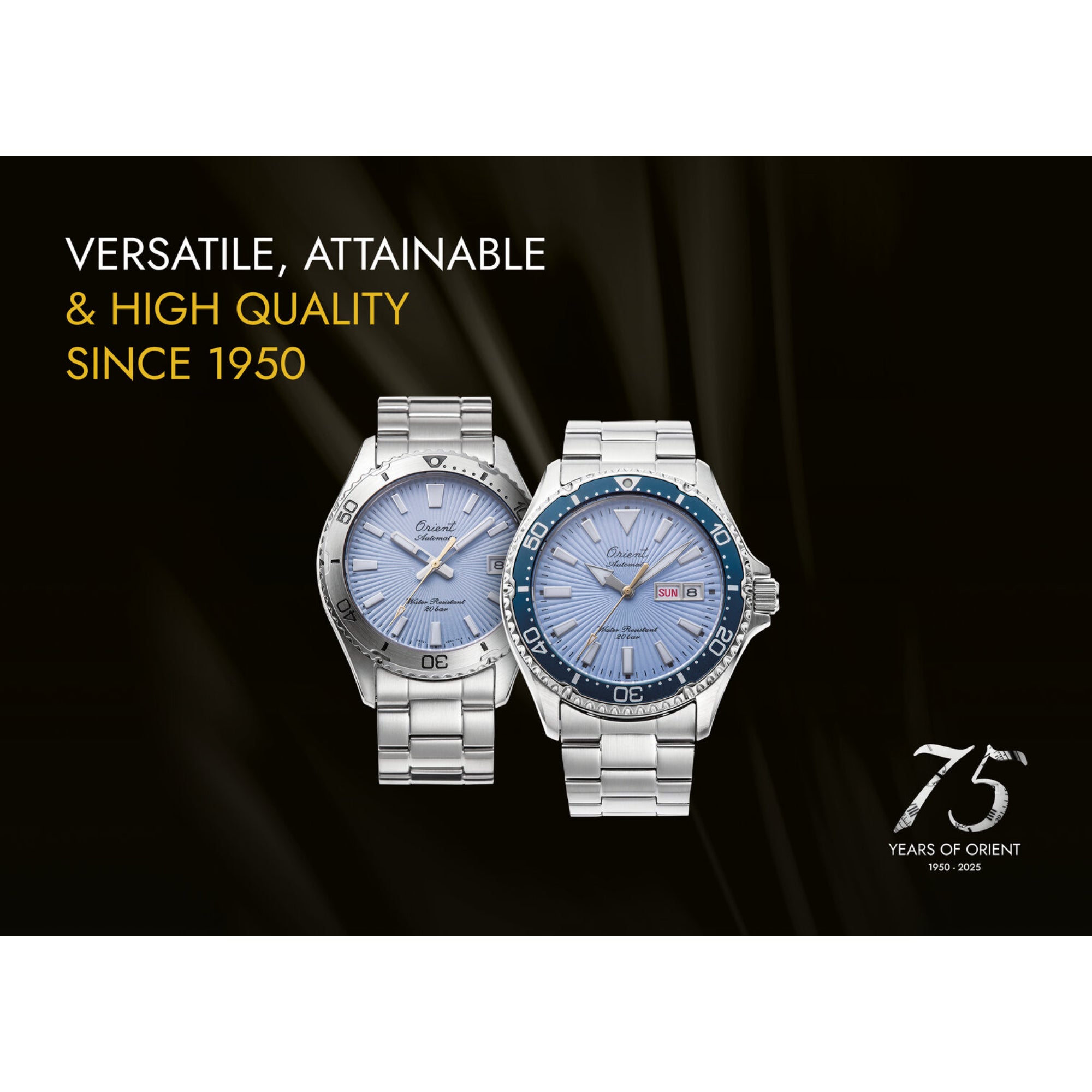 Orient Mako 75th Anniversary Limited Edition Automatic Blue Dial Steel Strap Men's Watch RA-AC0Q12L30B