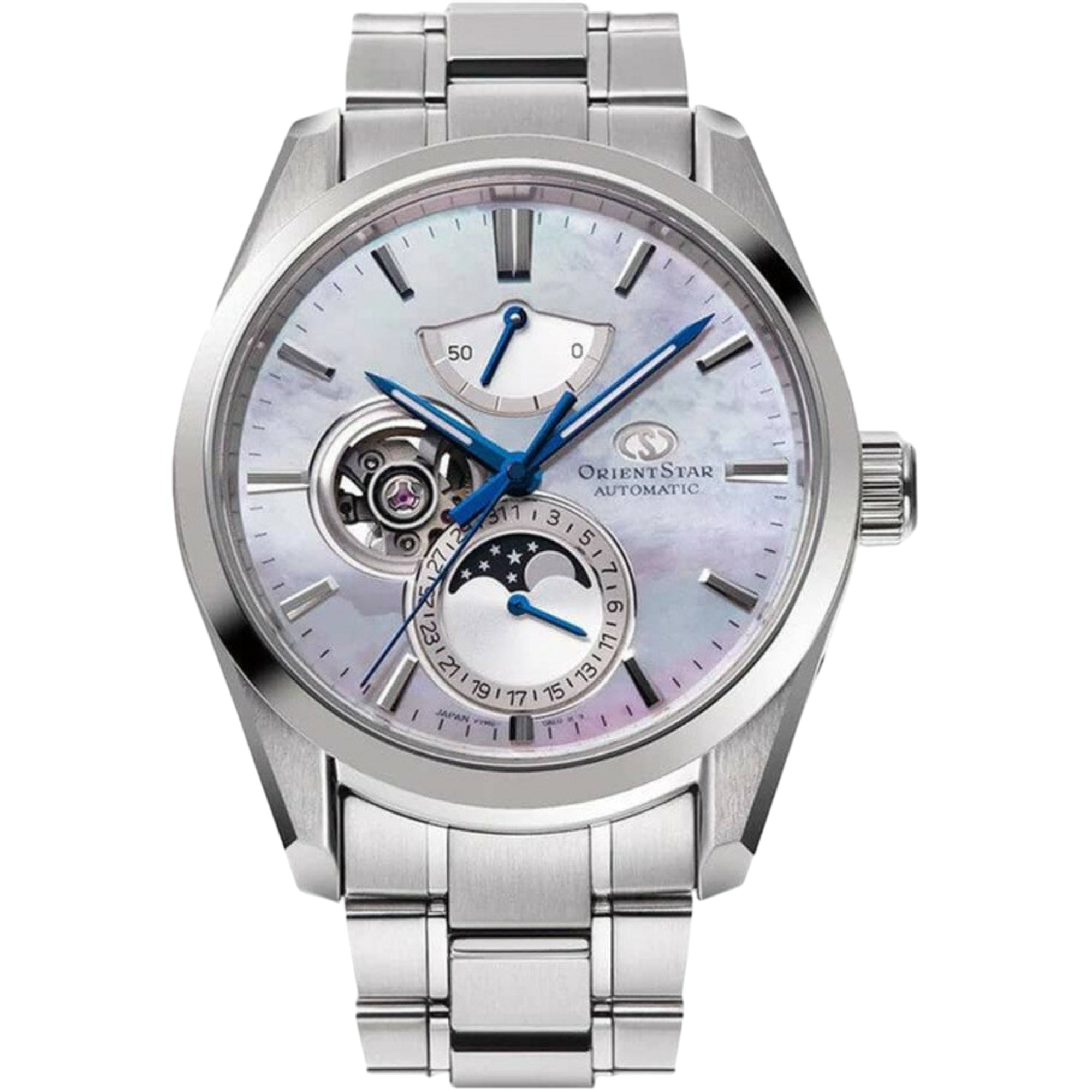 Orient Star Contemporary Silver Dial Stainless Steel Strap Men's Watch RE-AY0005A00B