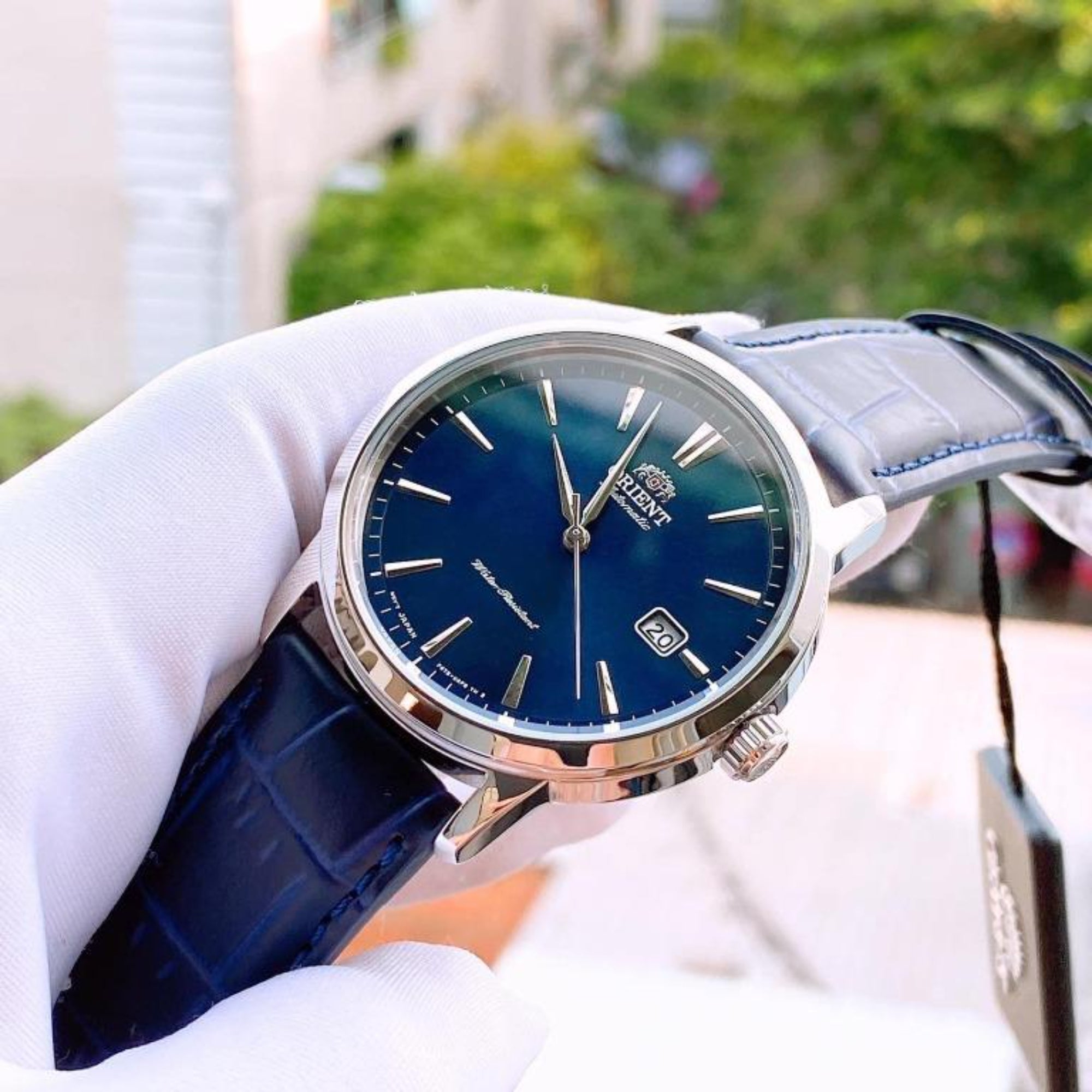 Orient Symphony III Classic Automatic Blue Dial Leather Strap Men’s Watch RA-AC0F06L30B