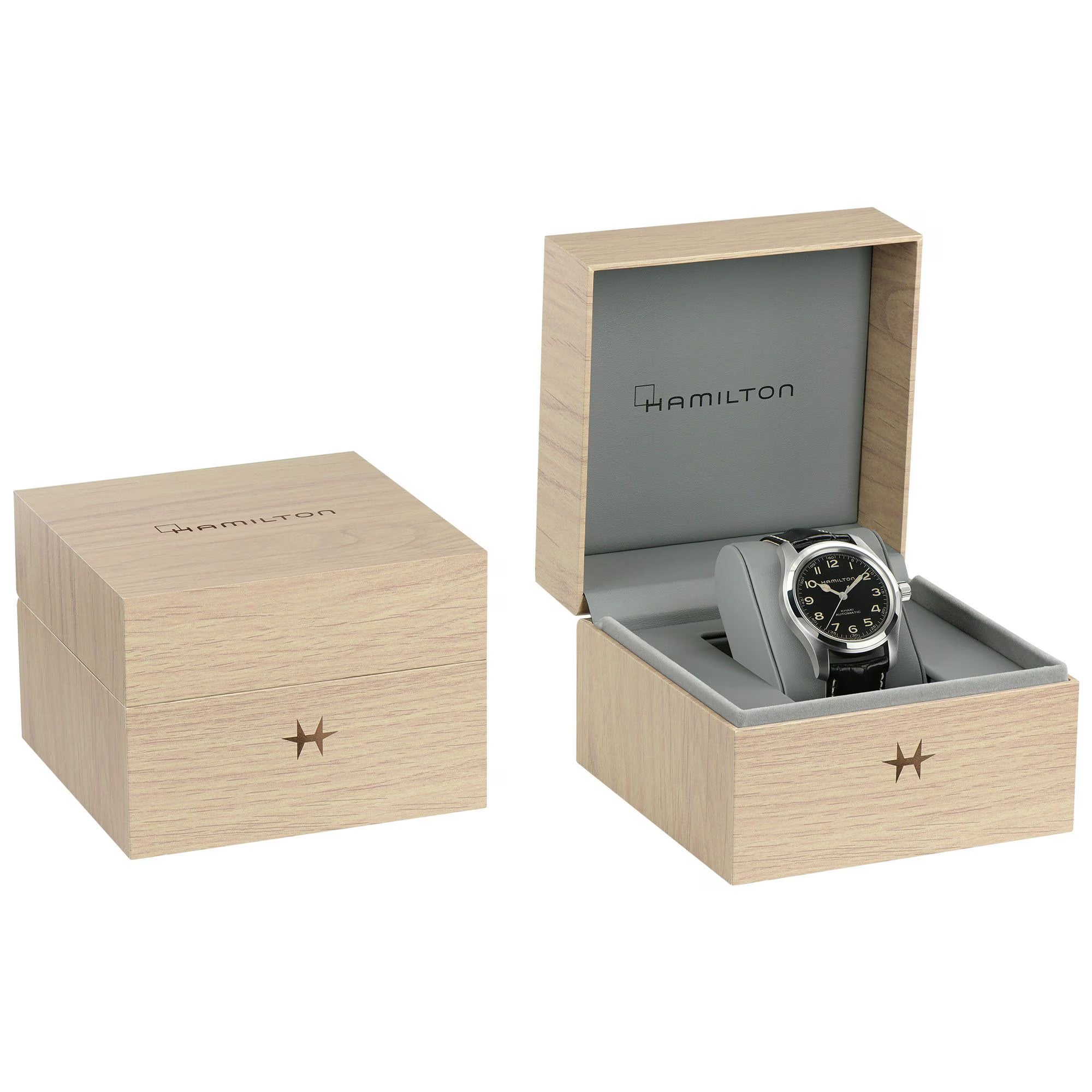 Hamilton Khaki Field Murph Automatic Black Dial Black Leather Strap Men's Watch H70605731