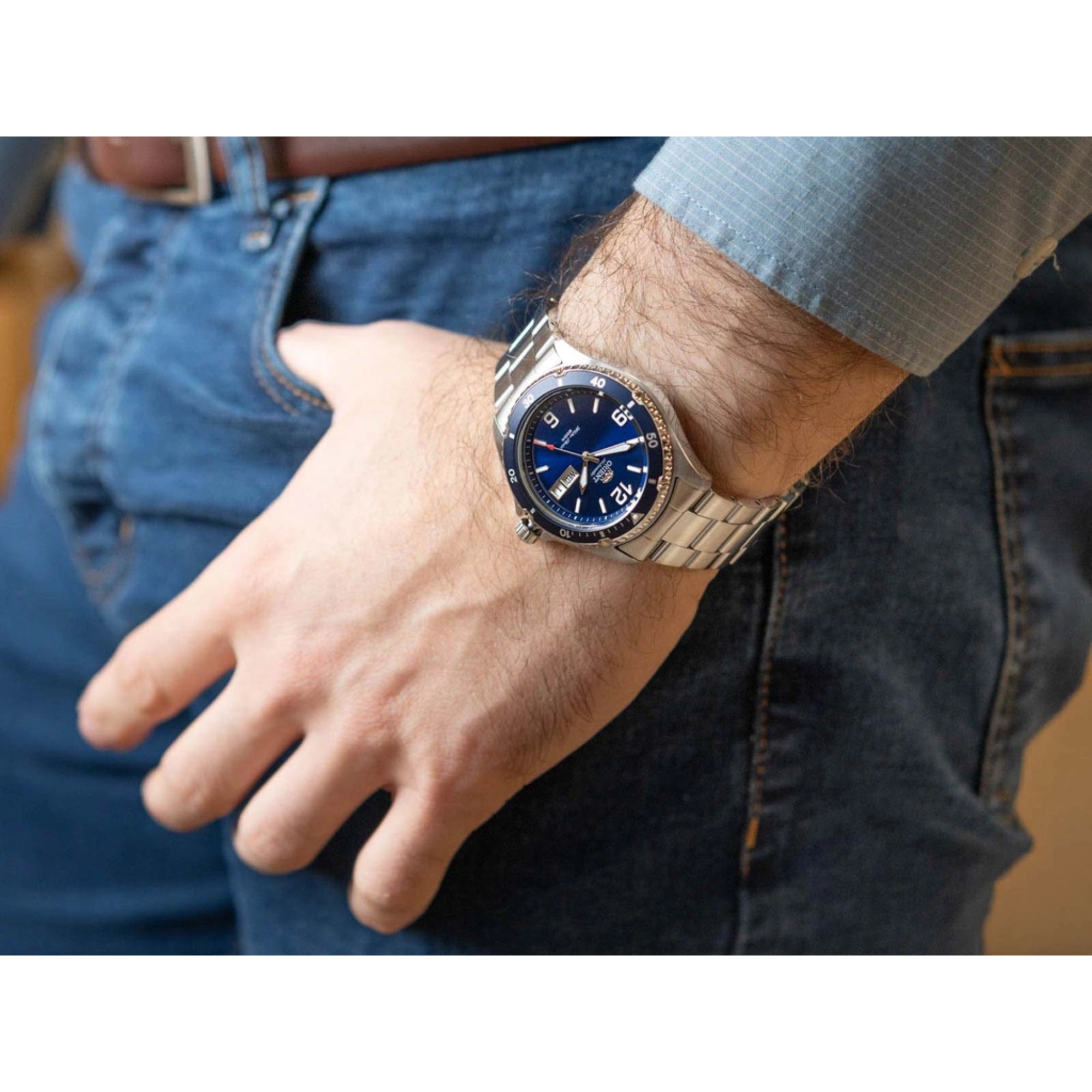 Orient Mako II Automatic Blue Dial Stainless Steel Bracelet Men’s Dive Watch TAA02002D9