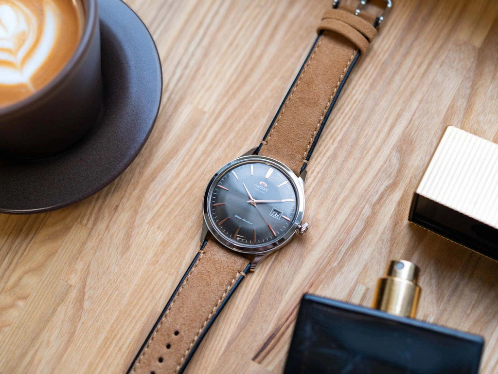 Orient Bambino Version 4 Classic Vintage Style Grey Dial Leather Strap Men’s Dress Watch TAC08003A0