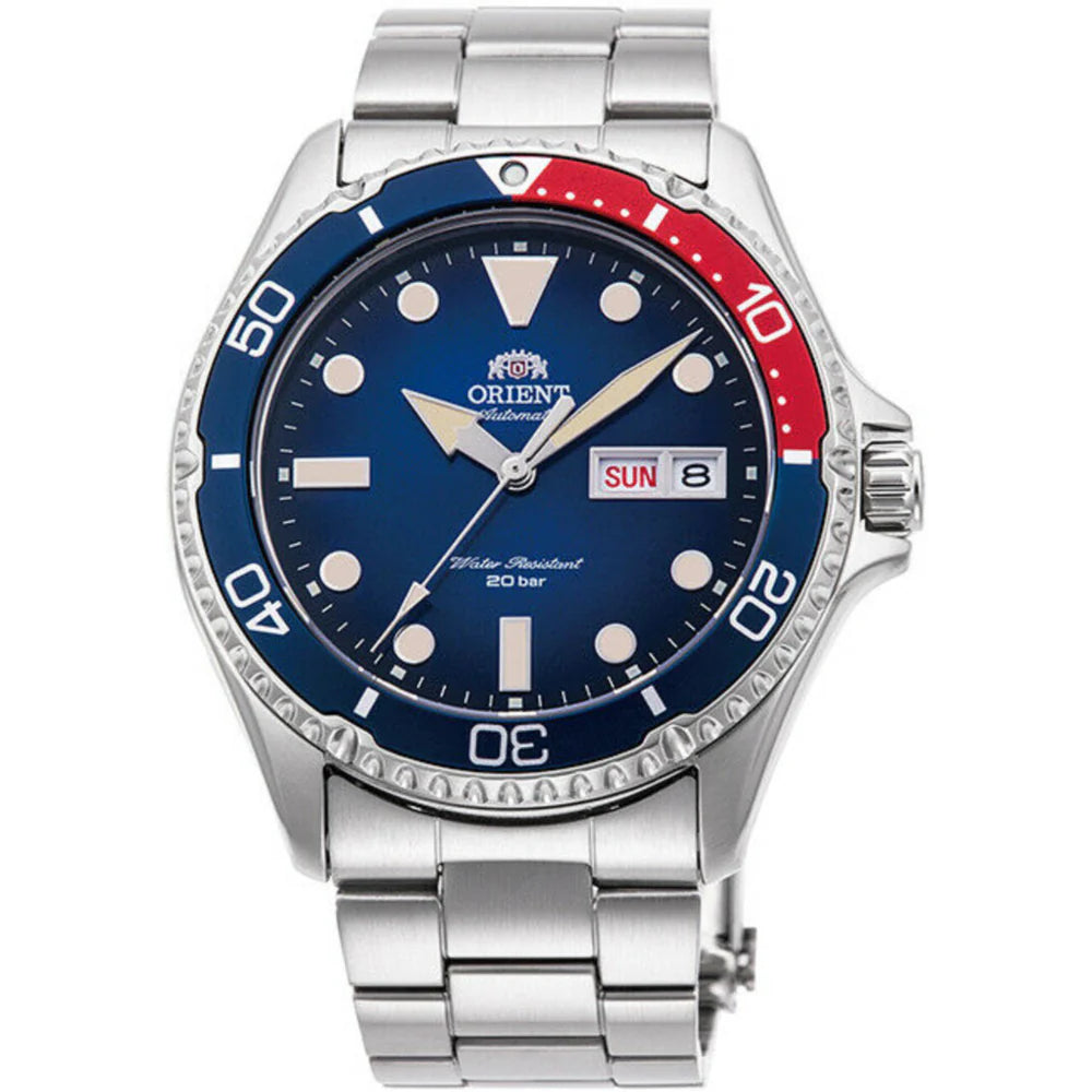 Orient Mako Kamasu II Blue Dial Steel Strap Men's Dive Watch RA-AA0812L39B