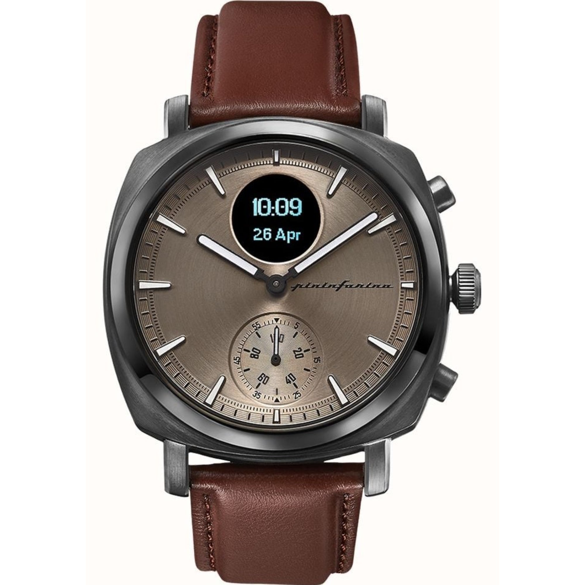 Pininfarina Senso Hybrid Mercure Grey Grey Dial Brown Leather Strap Men’s Watch PMH01A-02