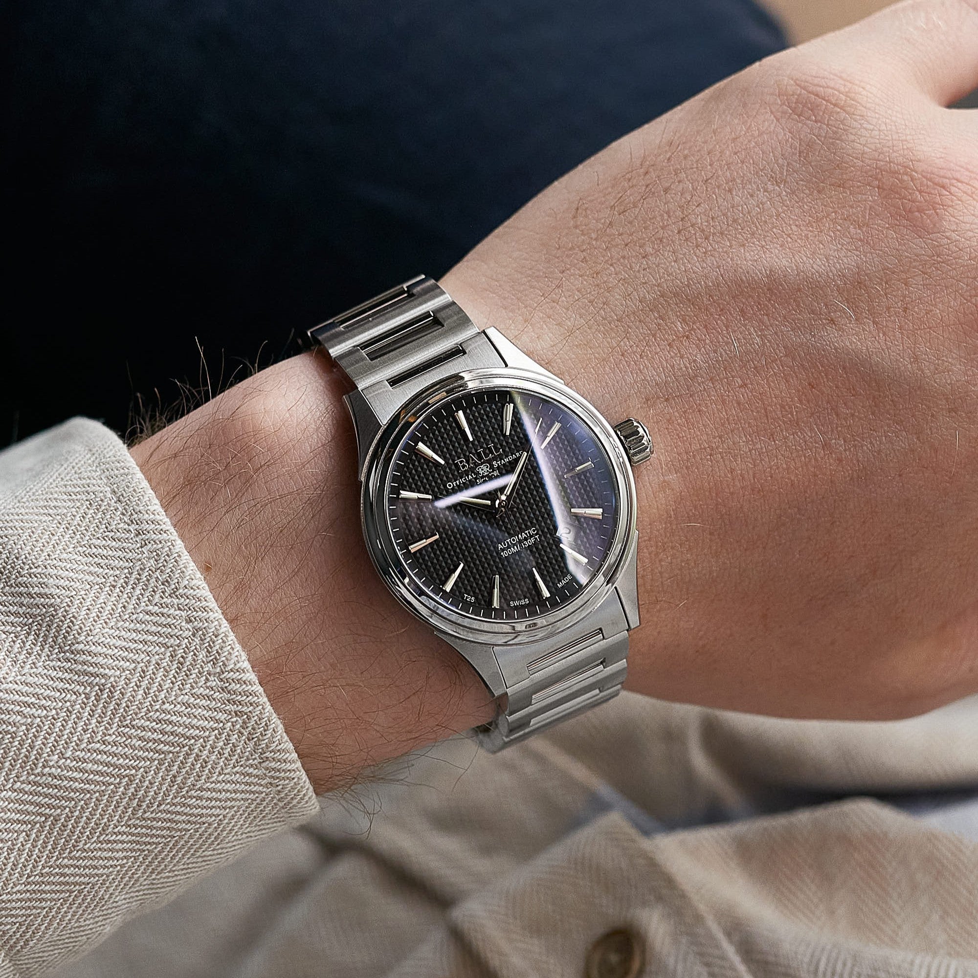 Ball Fireman Victory Black Dial Steel Strap Men’s Watch NM2098C-S5J-BK