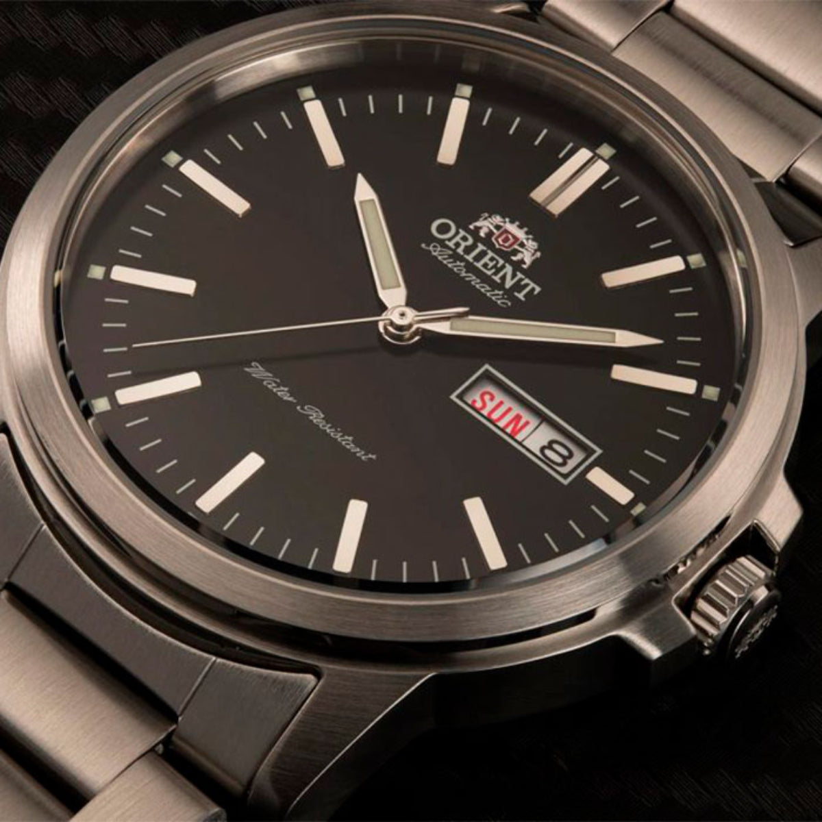 Orient Sport Contemporary Automatic Black Dial Steel Strap Men’s Watch RA-AA0C01B39B