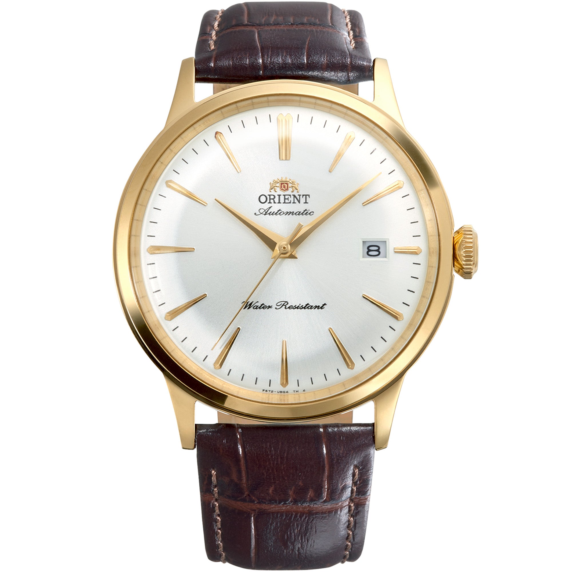 Orient Bambino Classic Vintage Style White Dial Leather Strap Men's Dress Watch RA-AC0028S30B