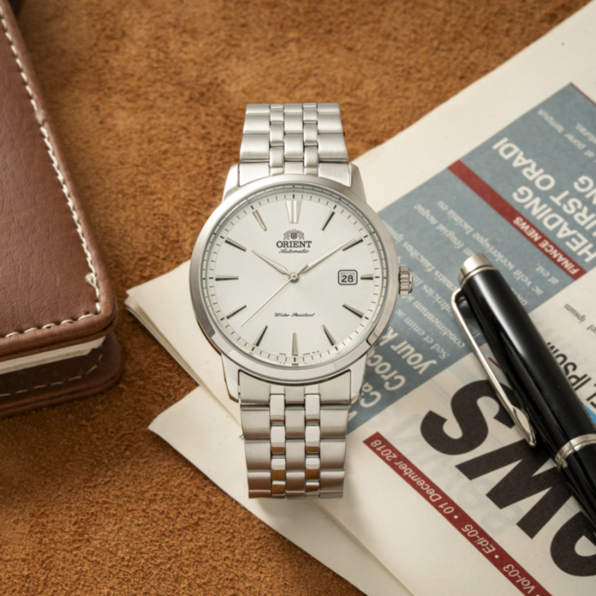 Orient Contemporary Automatic Silver Dial Steel Strap Men's Watch RA-AC0F02S30B