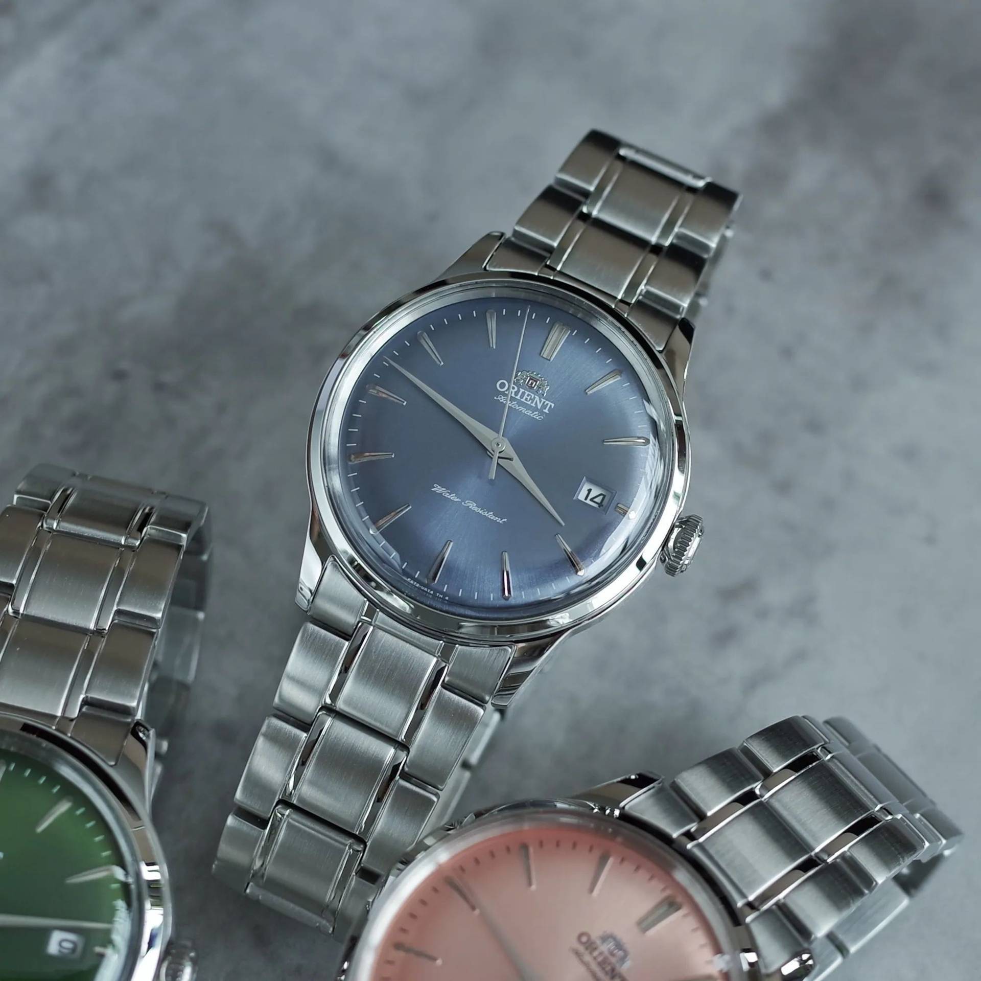 Orient Bambino Classic Vintage Style Blue Dial Steel Strap Unisex Dress Watch RA-AC0M10L30B