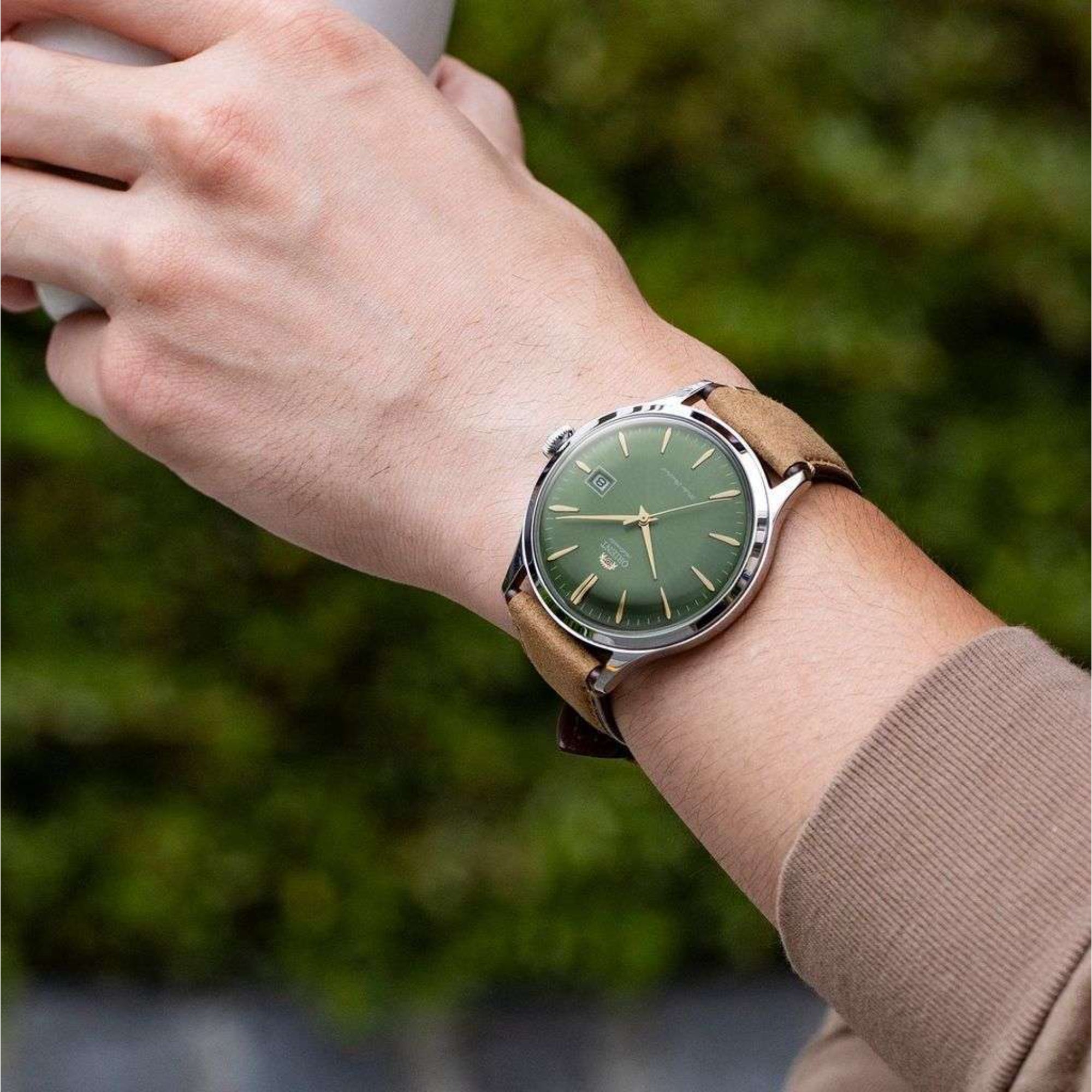 Orient Bambino Classic Vintage Style Automatic Green Dial Men's Dress Watch RA-AC0P01E30B