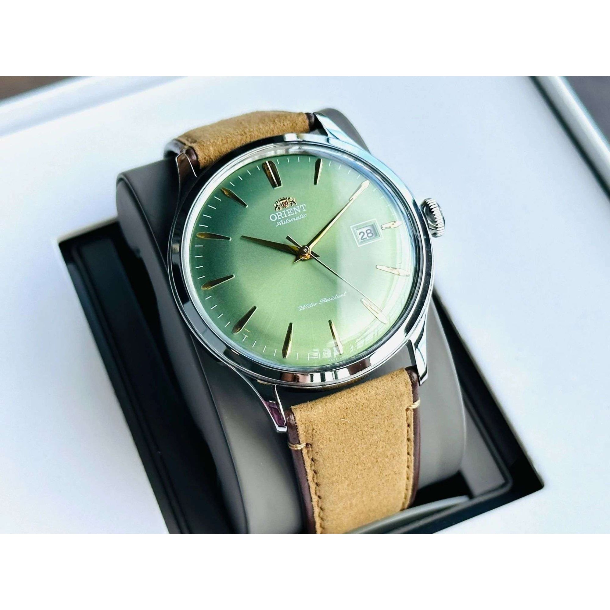 Orient Bambino Classic Vintage Style Automatic Green Dial Men's Dress Watch RA-AC0P01E30B