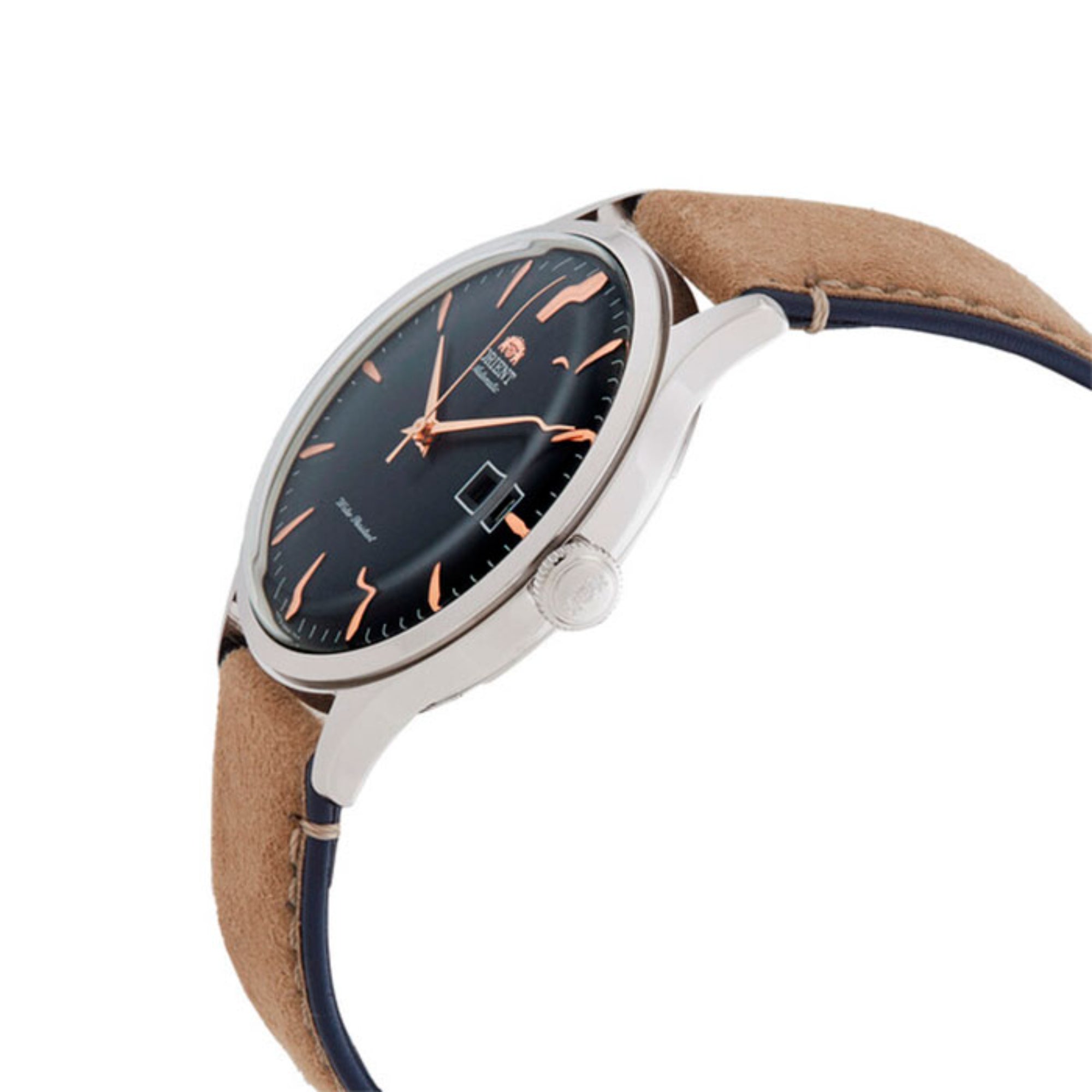 Orient Bambino Classic Vintage Style Automatic Navy Dial Leather Strap Men’s Dress Watch RA-AC0P02L30B