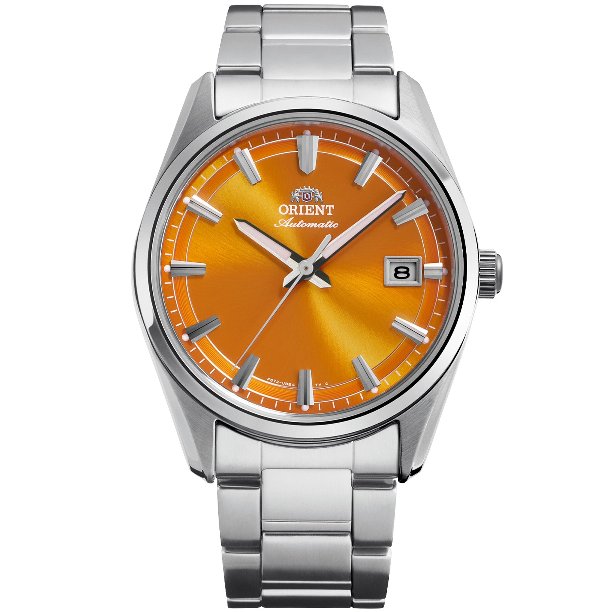Orient Stretto Date 38.5mm Limited Release Seasonal Orange Dial Steel Automatic Watch RA-AC0R08Y30B