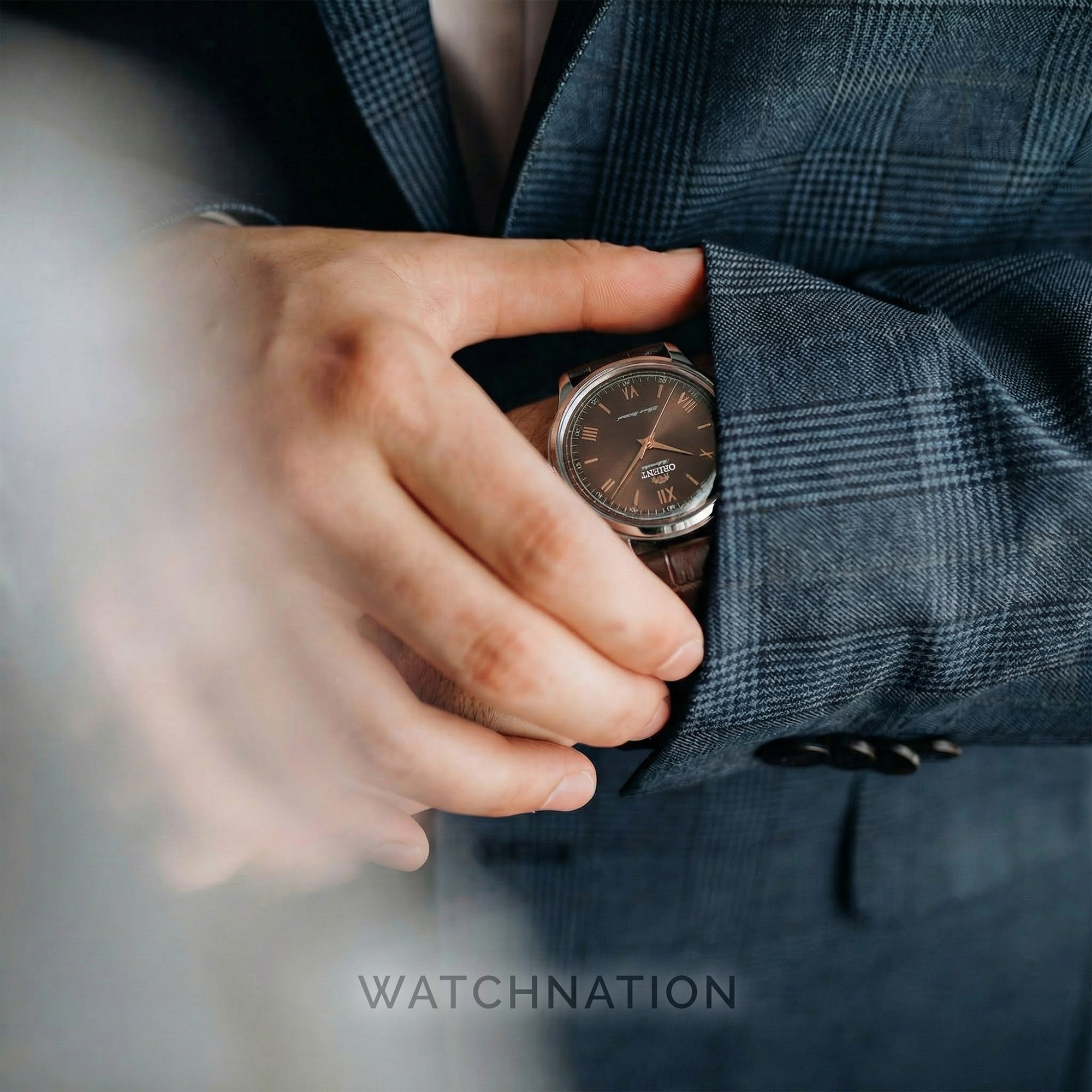 Orient Bambino Classic Vintage Style Brown Dial Leather Strap Men's Dress Watch RA-BB0004Y30B