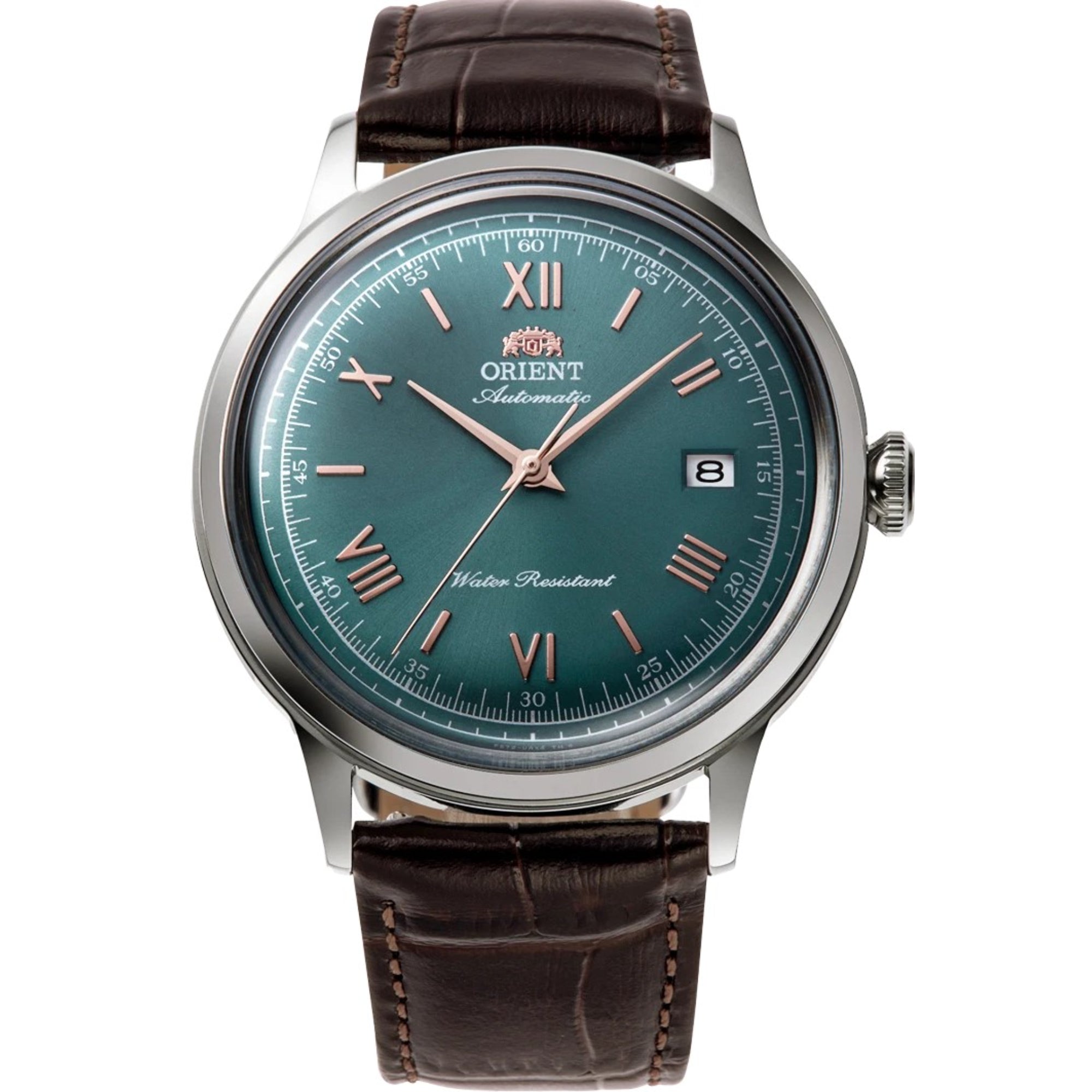 Orient Bambino Classic Green Dial Leather Strap Men's Watch RA-AC0023E30B