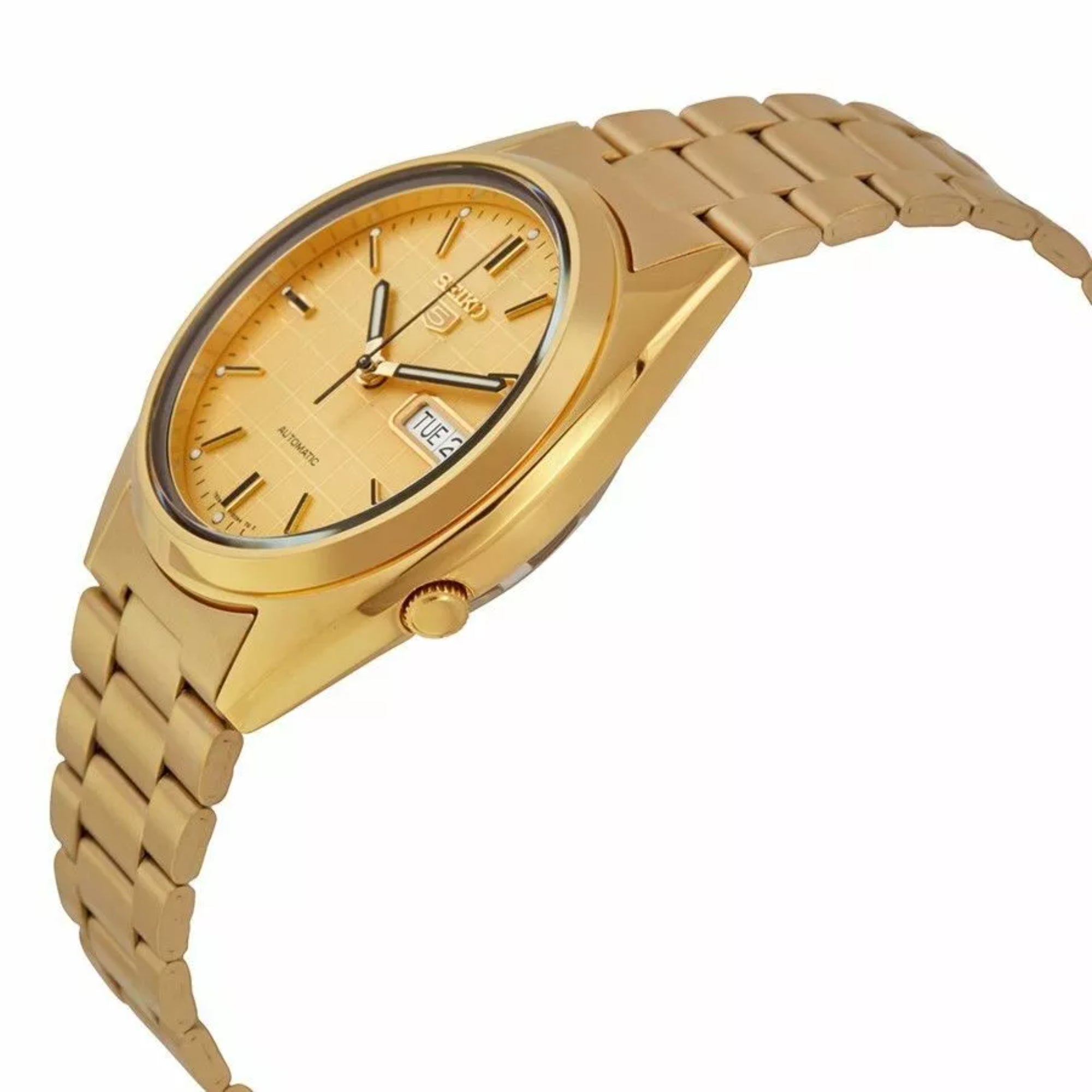 Seiko 5 Automatic Gold Dial Stainless Steel Strap Men's Watch SNXL72K1