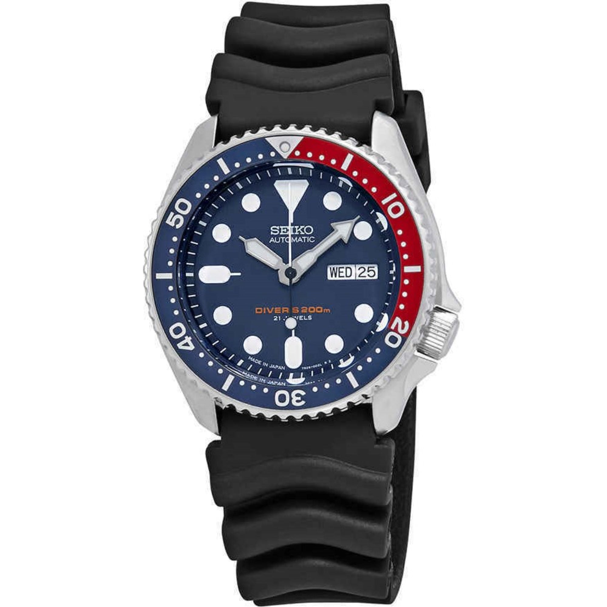 Seiko Diver’s Pepsi Automatic Black Rubber Strap Blue Dial Men's Watch SKX009J1