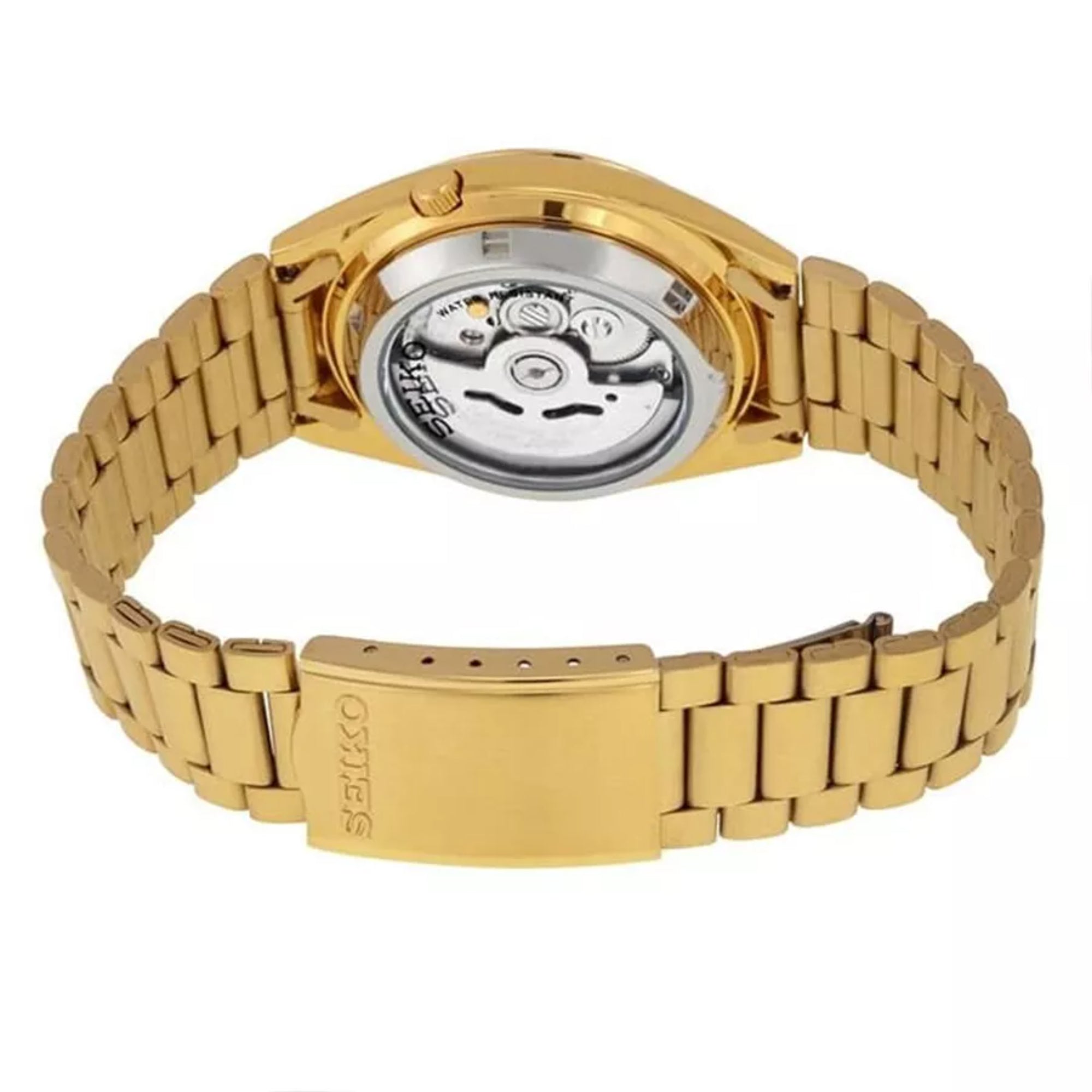 Seiko 5 Automatic Gold Dial Stainless Steel Strap Men's Watch SNXL72K1