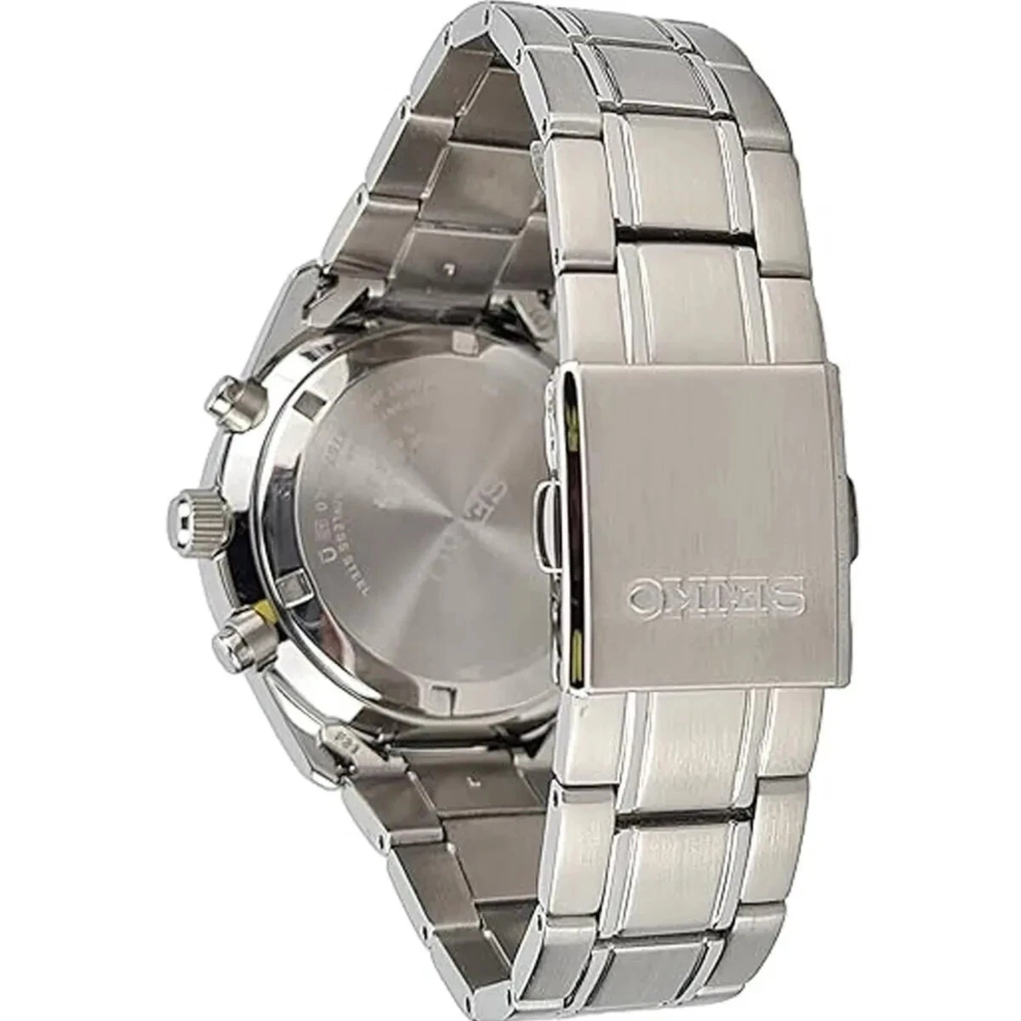 Seiko Conceptual Quartz Chronograph Black Dial Steel Strap Men's Watch SSB379P1