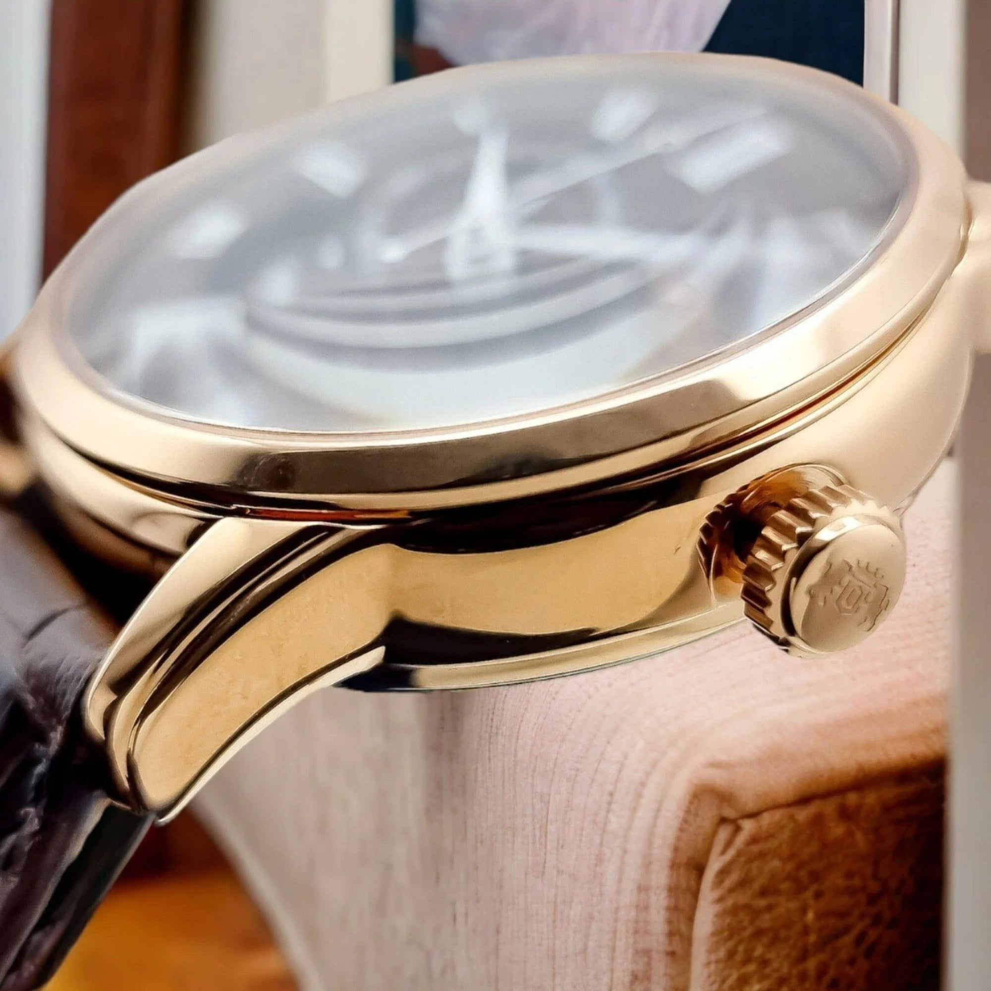 Orient Sun and Moon Automatic Brown Dial Leather Strap Men's Watch RA-AK0009T30B