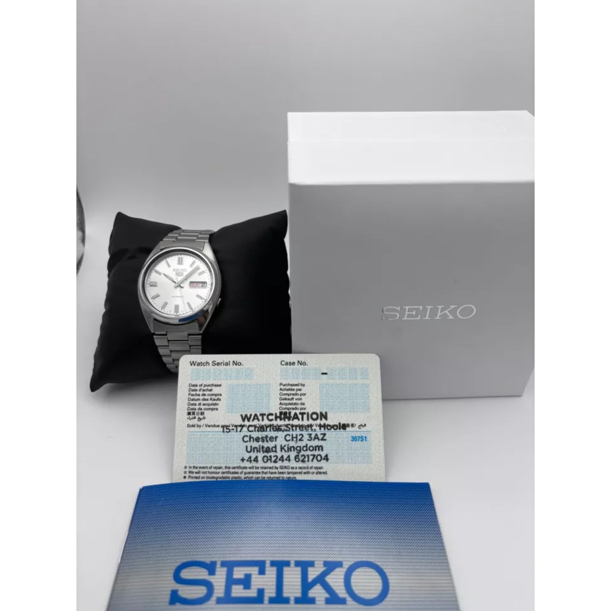Seiko 5 Automatic Silver Dial Silver Stainless Steel Men’s Watch SNXS73K1 Pre-owned