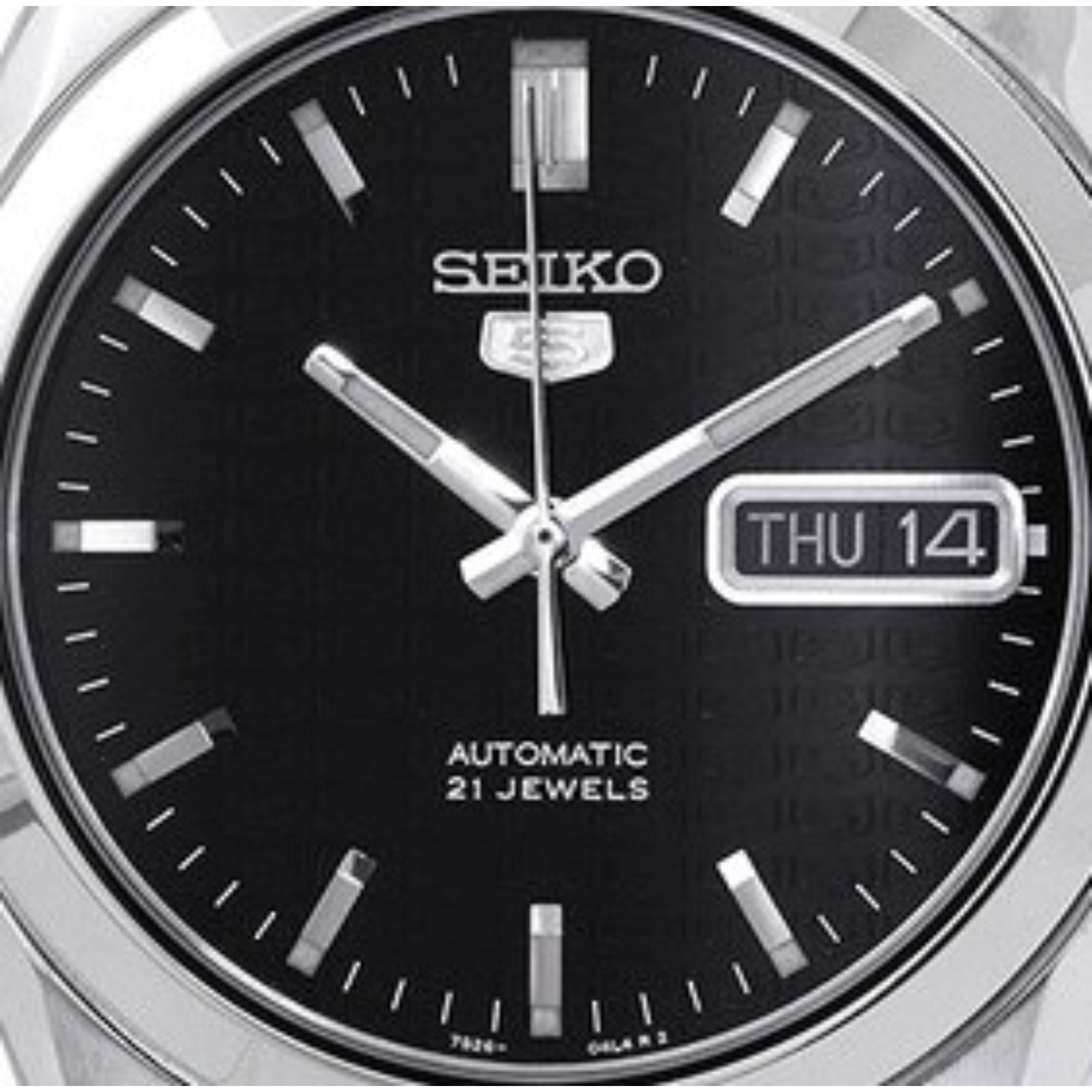Seiko 5 Automatic Black Dial Stainless Steel Mens Watch SNK361K1