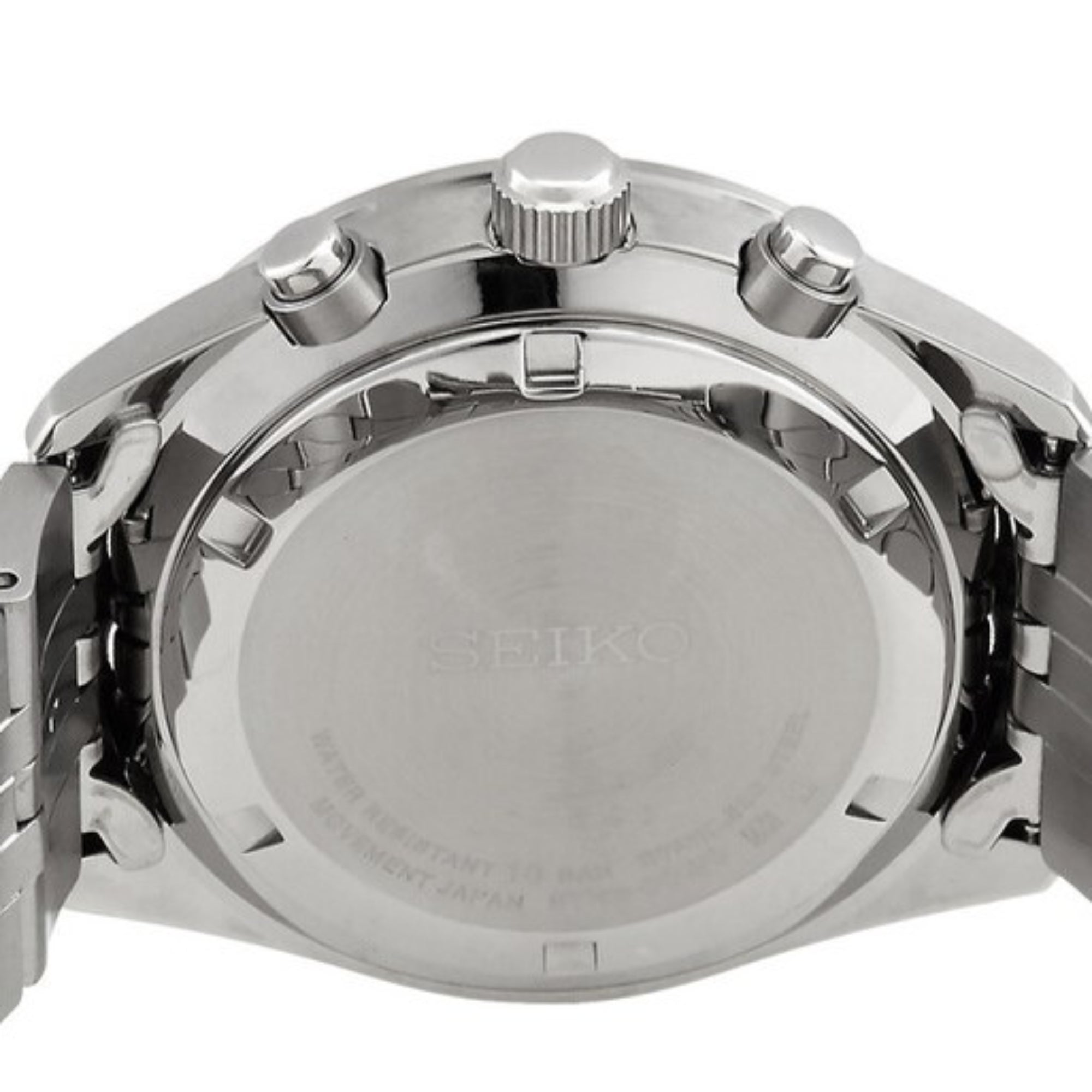 Seiko Conceptual Quartz Chronograph Panda Dial Steel Strap Men's Watch SSB425P1