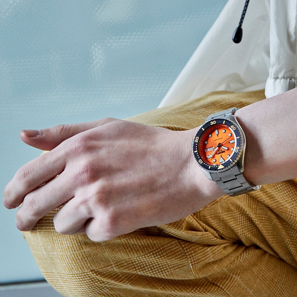 Seiko 5 Sports Automatic Orange Dial Stainless Steel Bracelet Men's Watch SRPD59K1
