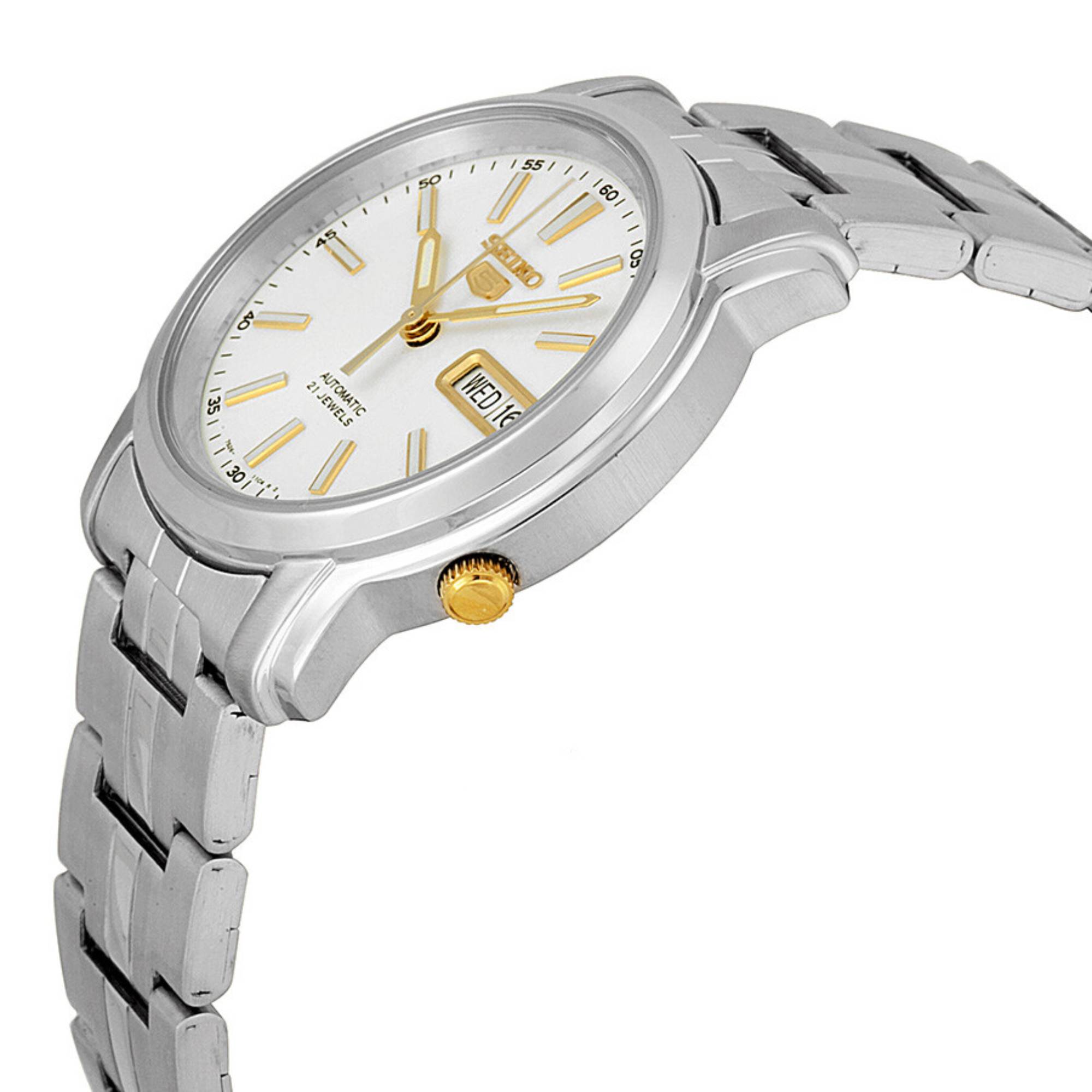 Seiko 5 Automatic White Dial Stainless Steel Strap Men's Watch SNKL77K1