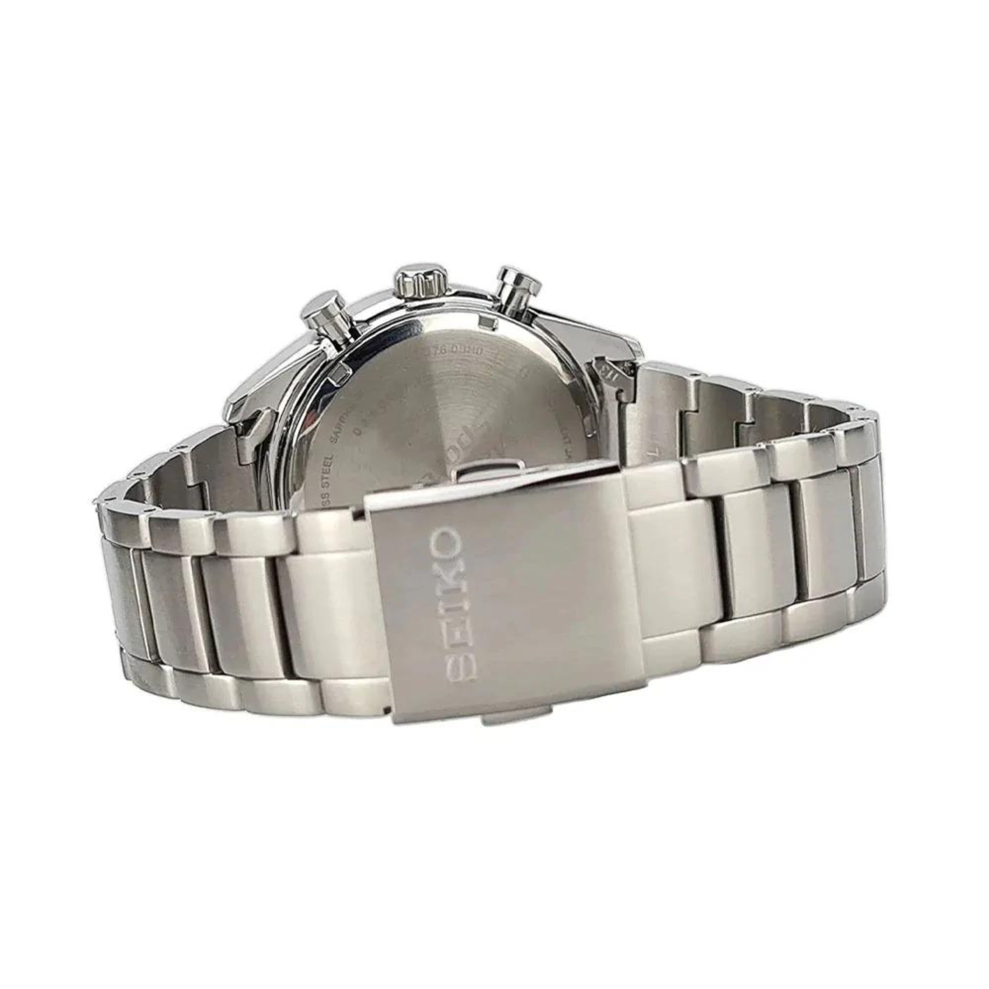 Seiko Conceptual Solar Quartz Blue Chronograph Dial Steel Bracelet Men's Watch SSC801P1