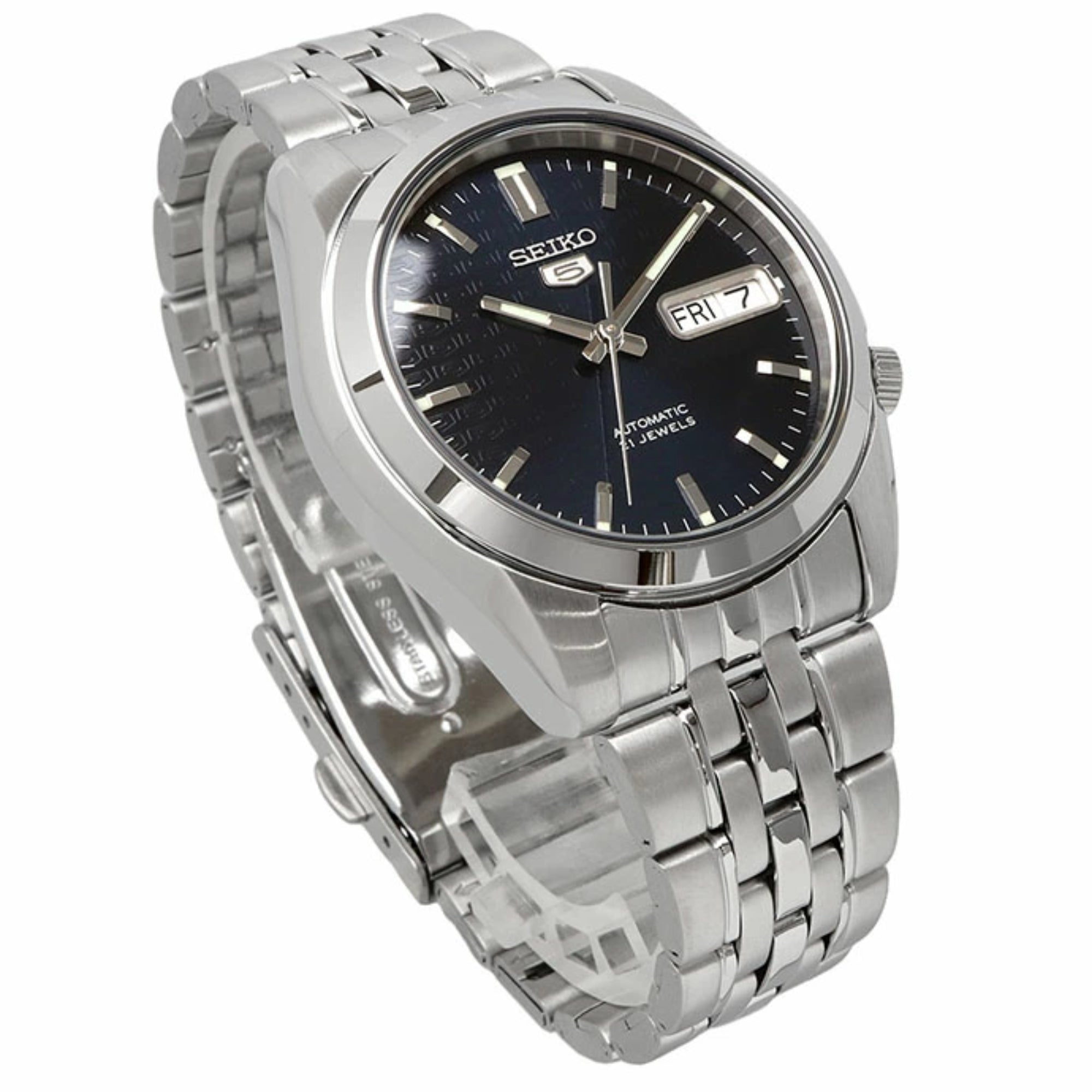 Seiko 5 Automatic Dark Blue Dial Silver Stainless Steel Men's Watch SNK357K1